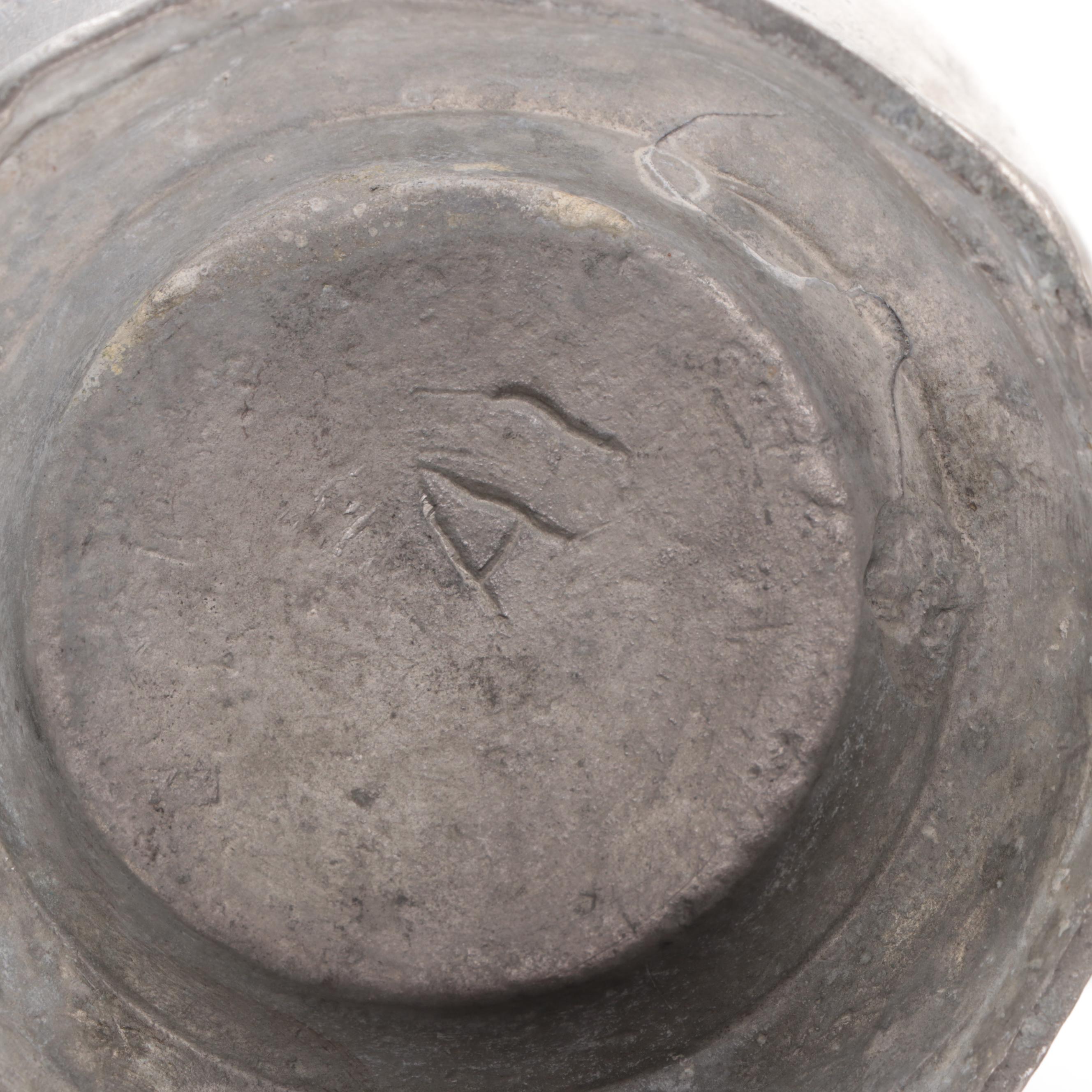 James Dixon and Son Pewter Creamer and Sugar with Other Pewter Kitchenware