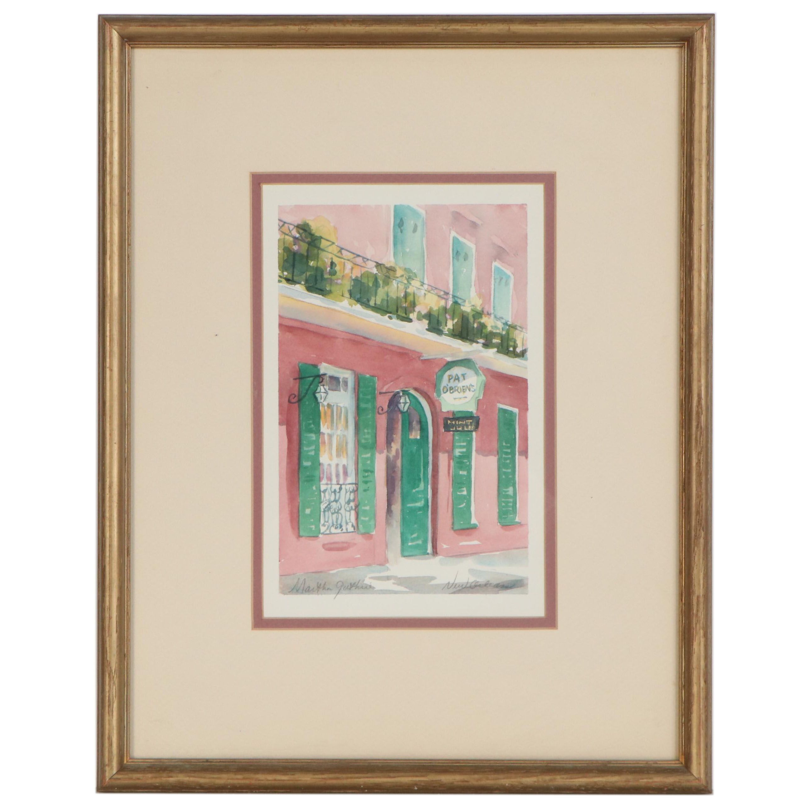 Martha Guthrie Watercolor Painting "New Orleans (Pat O'Brien's)"