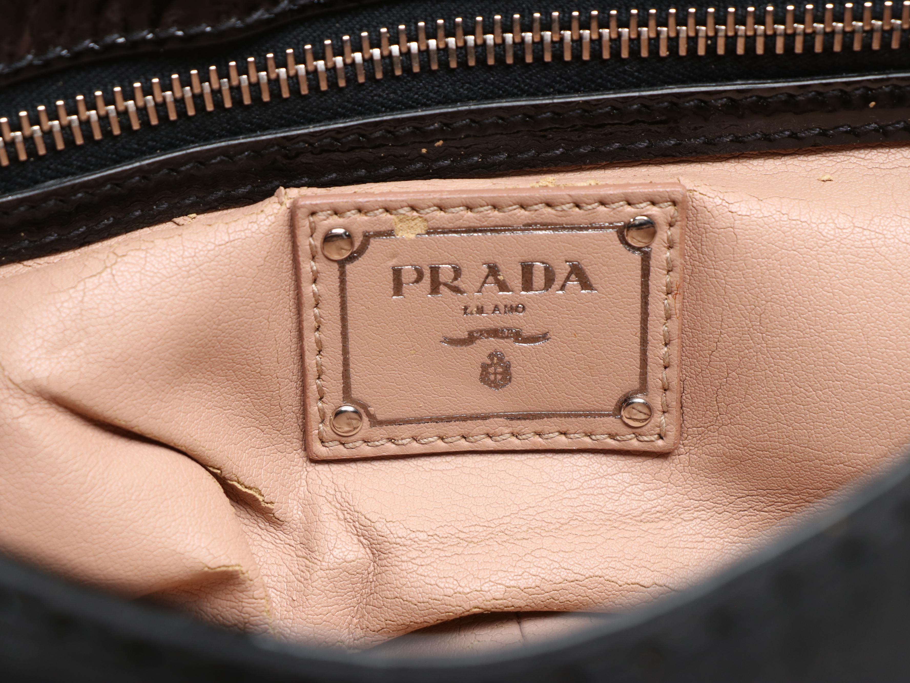 Prada Vernice Black Tessuto Nylon and Patent Leather Shoulder Bag