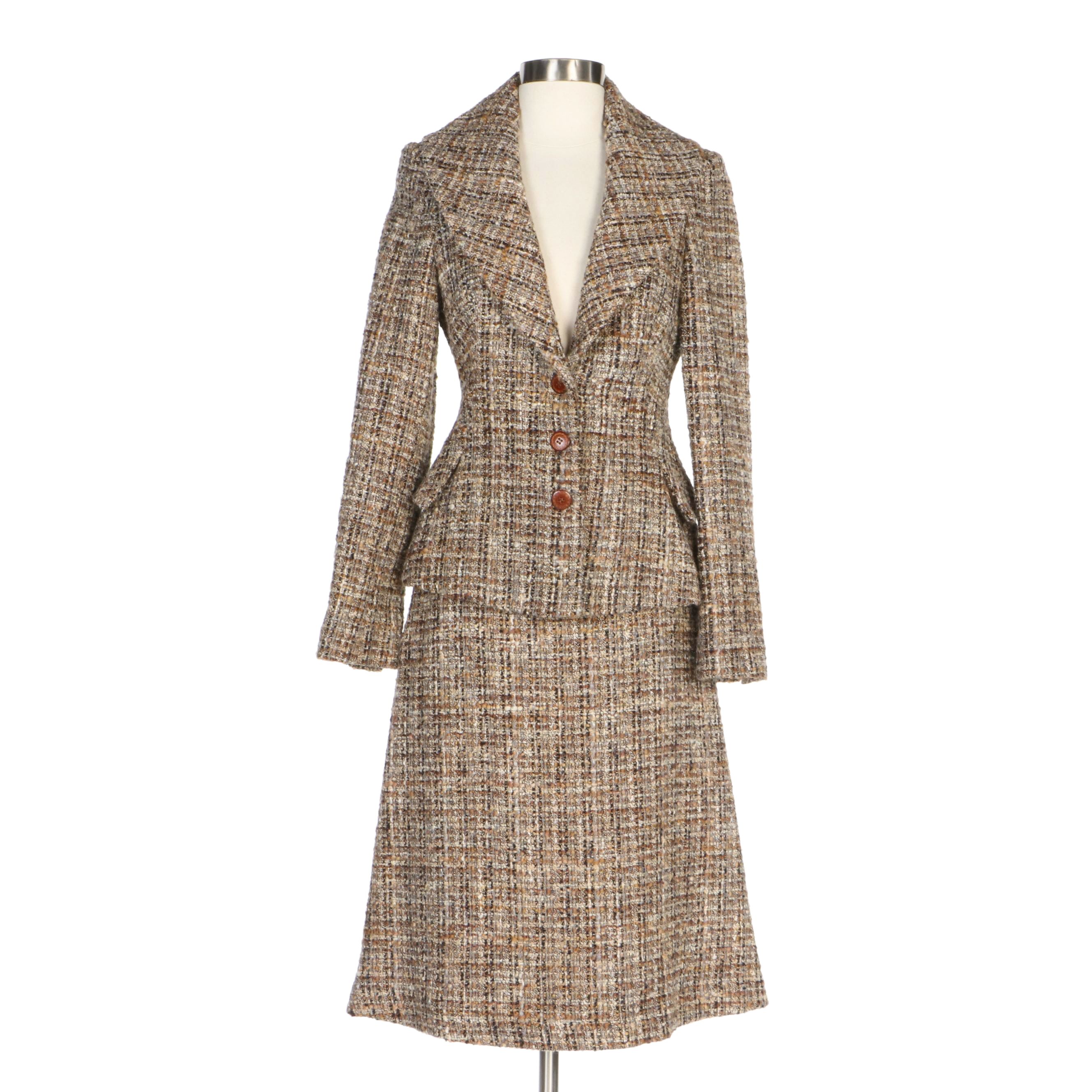 Alexander McQueen Brown Tweed Skirt Suit, F/W 2006