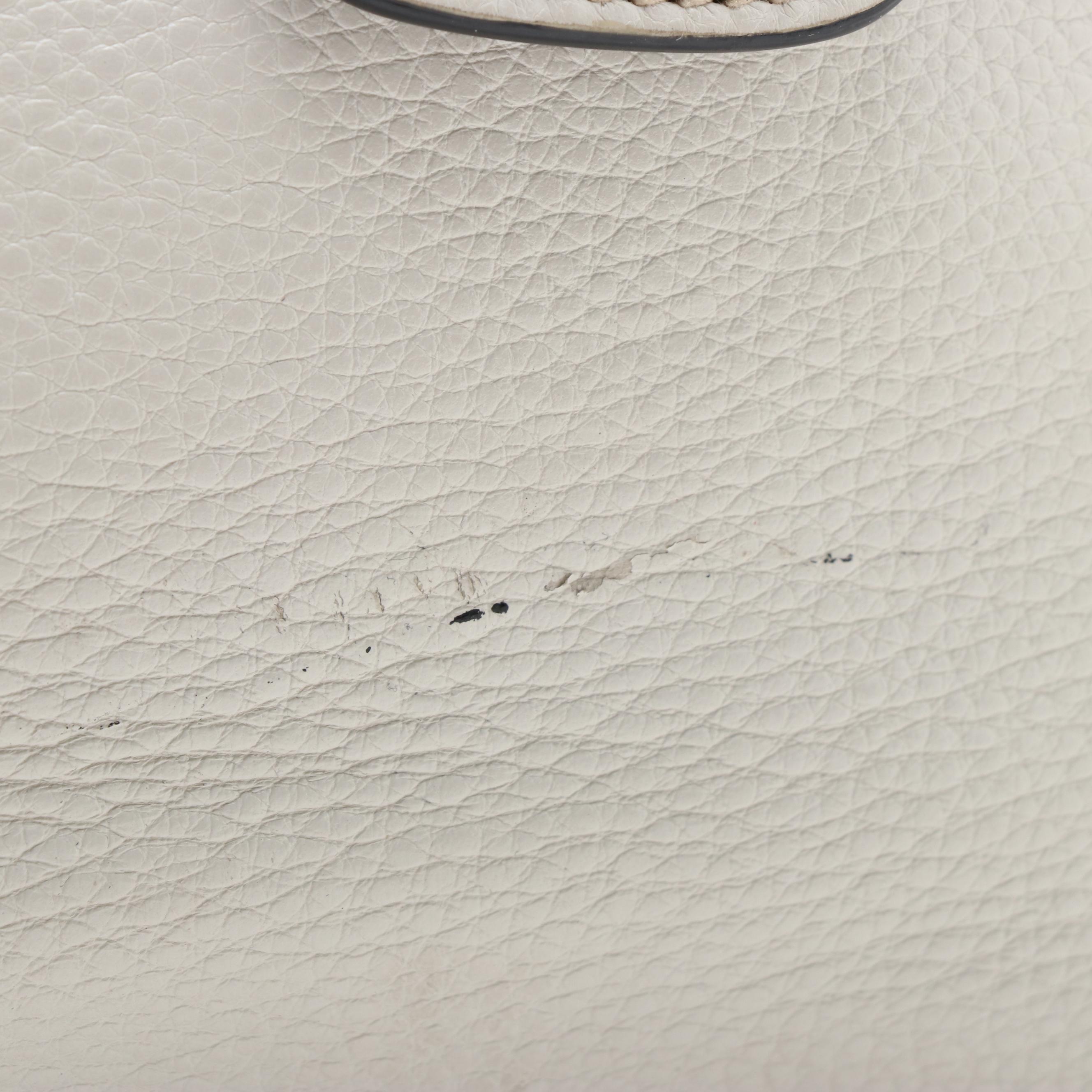 Prada Phenix Talco White Vitello Leather Shoulder Tote