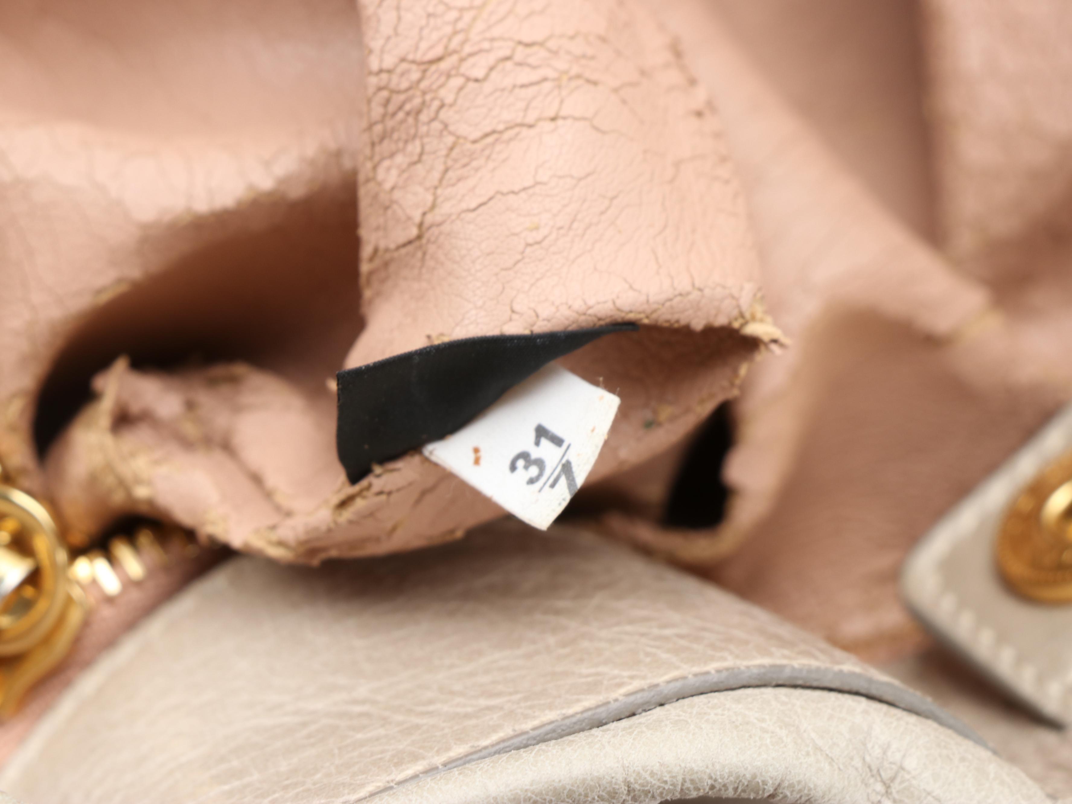 Prada Taupe Vitello Leather Two-Way Buckle Tote