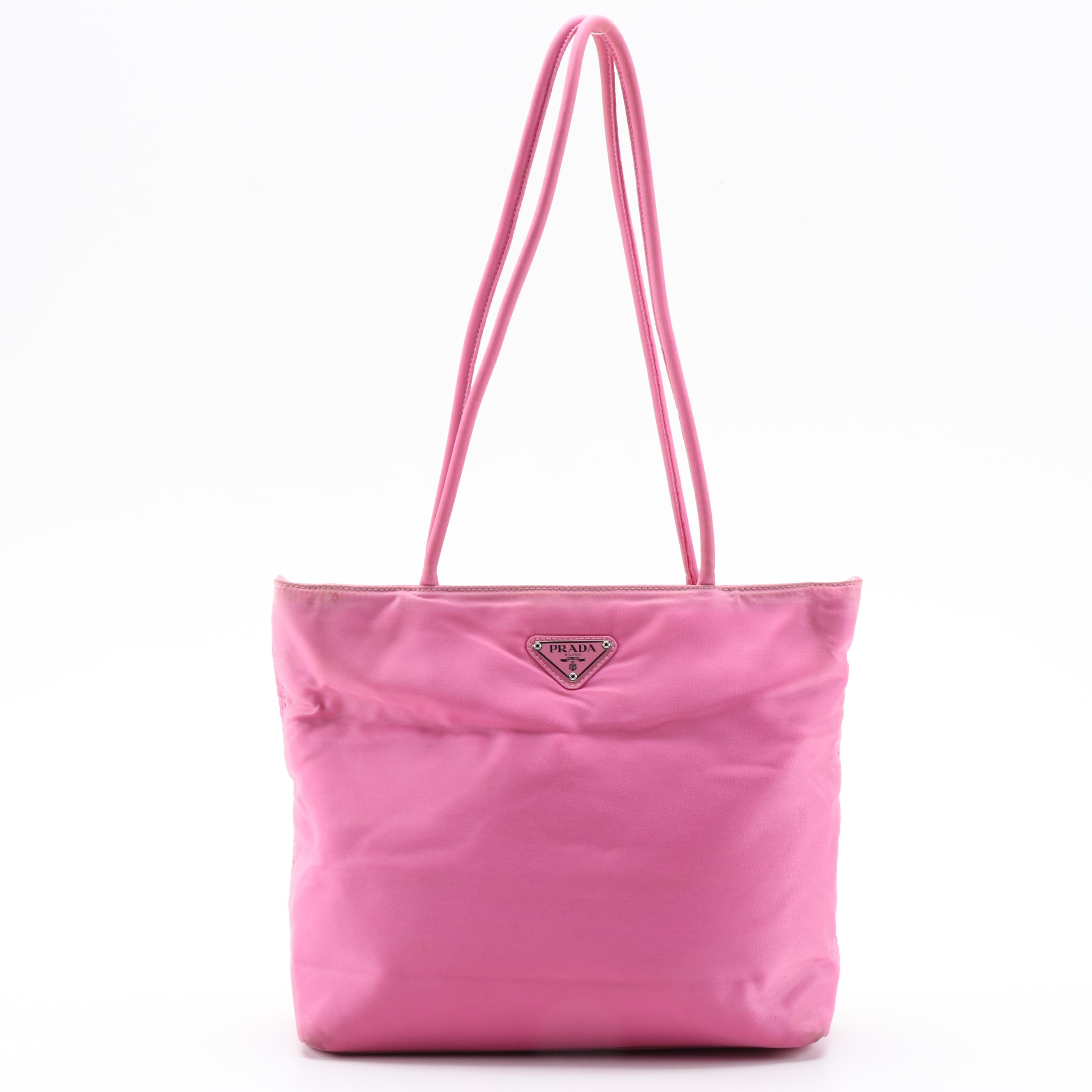 Prada Pink Tessuto Nylon Shoulder Tote