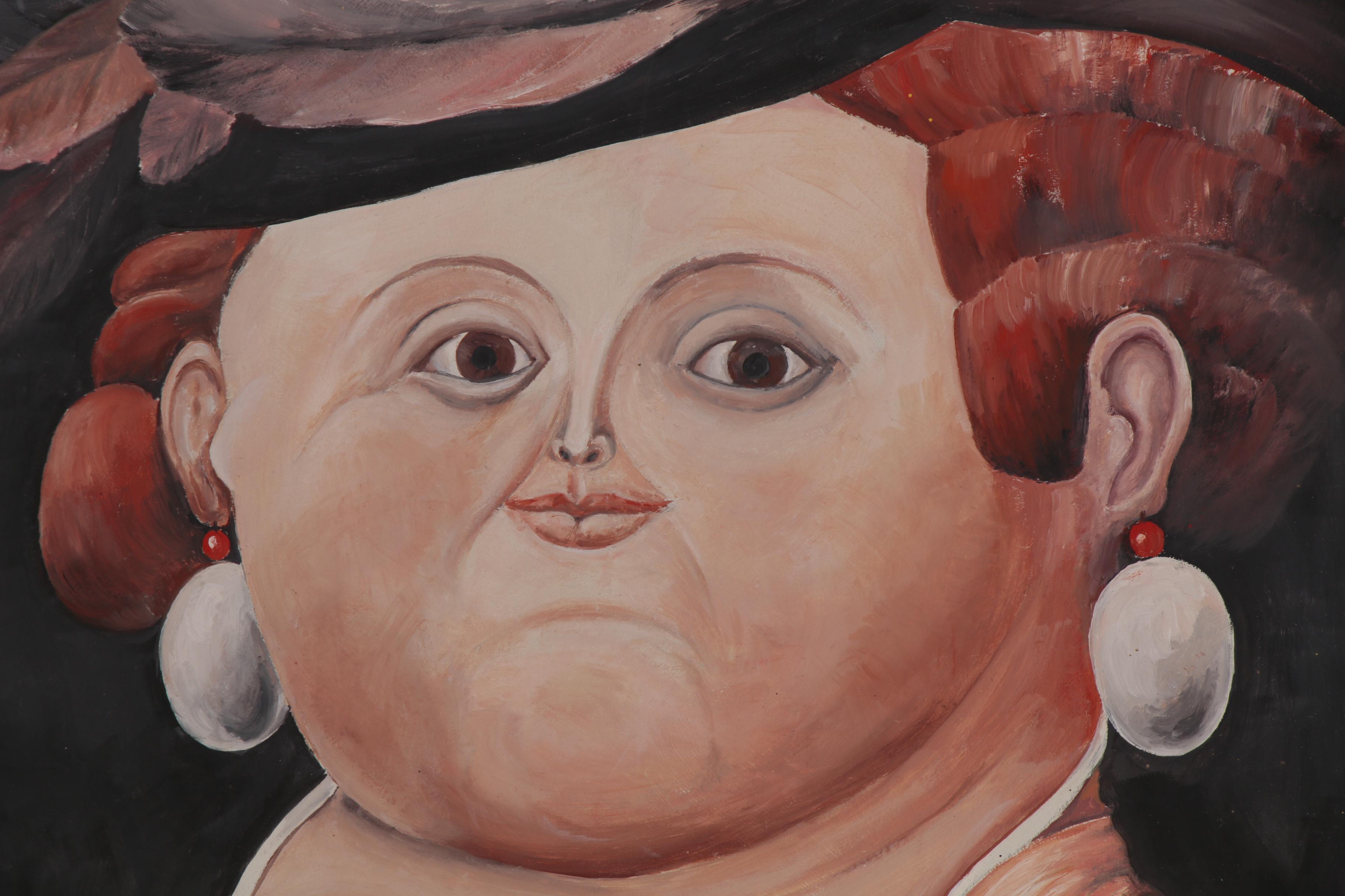 Melvin Morris Oil Painting after Fernando Botero "Madame Rubens"