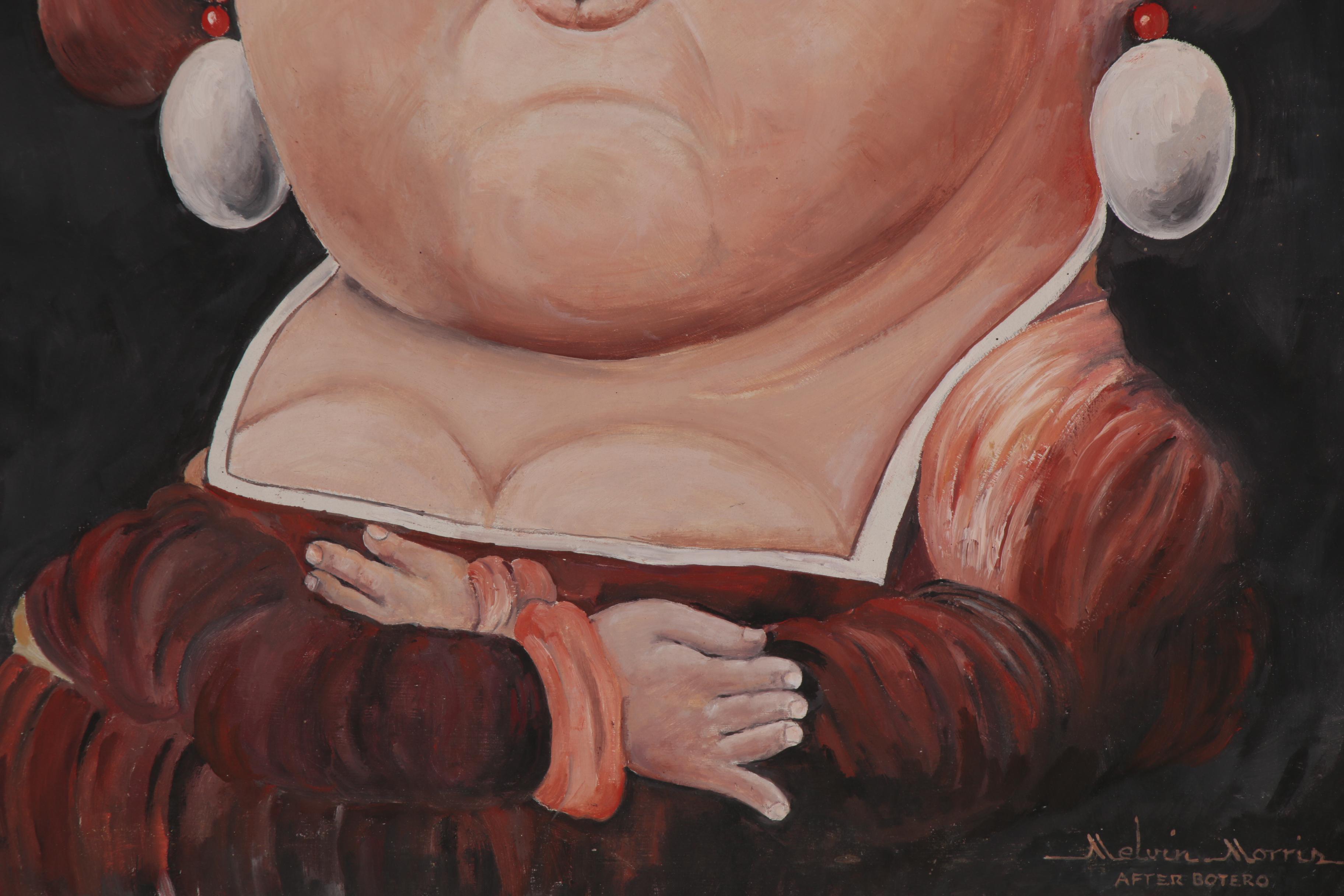 Melvin Morris Oil Painting after Fernando Botero "Madame Rubens"