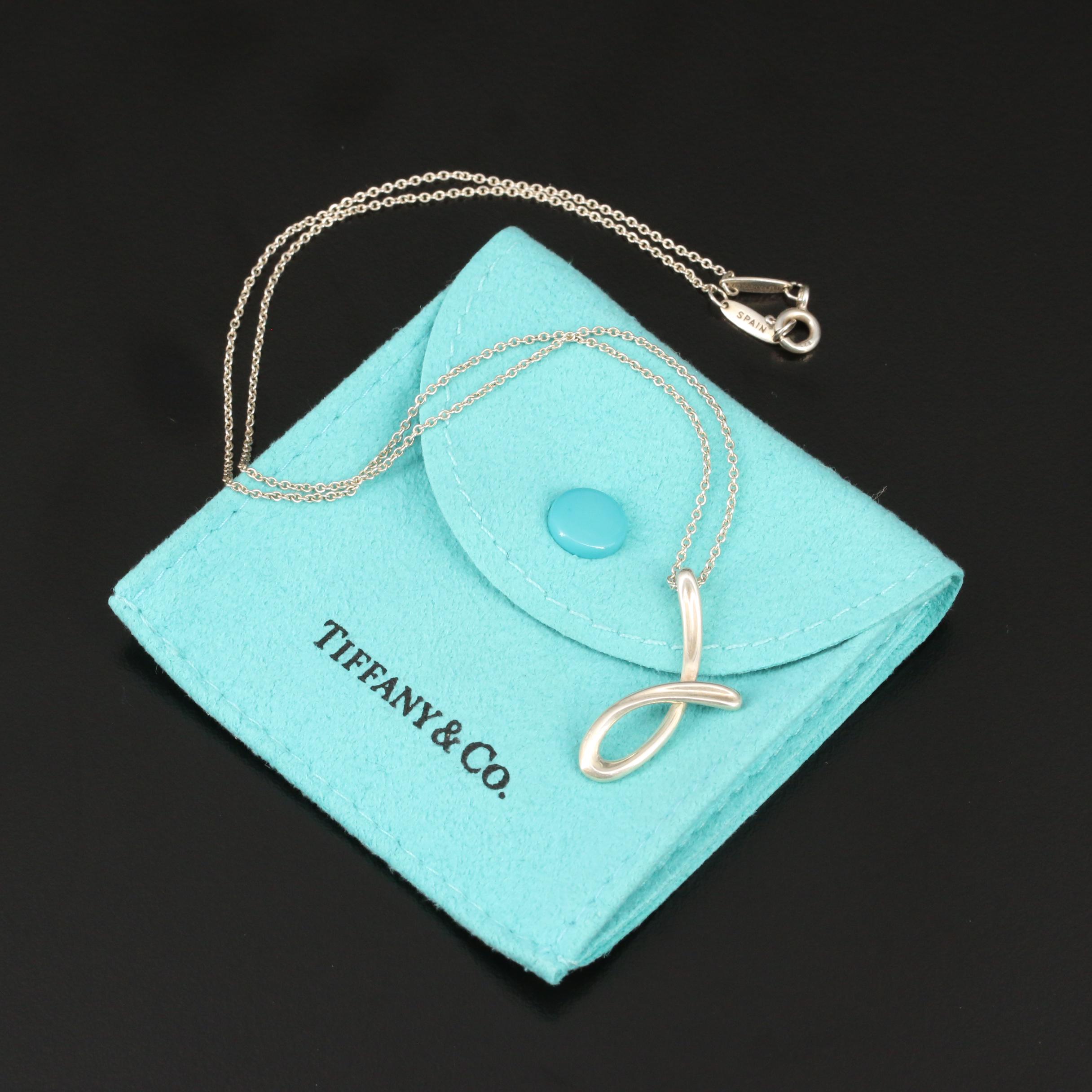 Elsa Peretti for Tiffany & Co. Sterling Silver Monogram "J" Necklace
