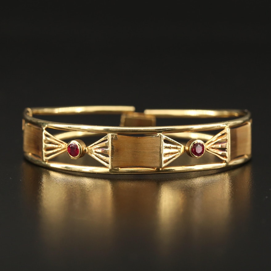 18K Ruby Bracelet with Cut Out Designs