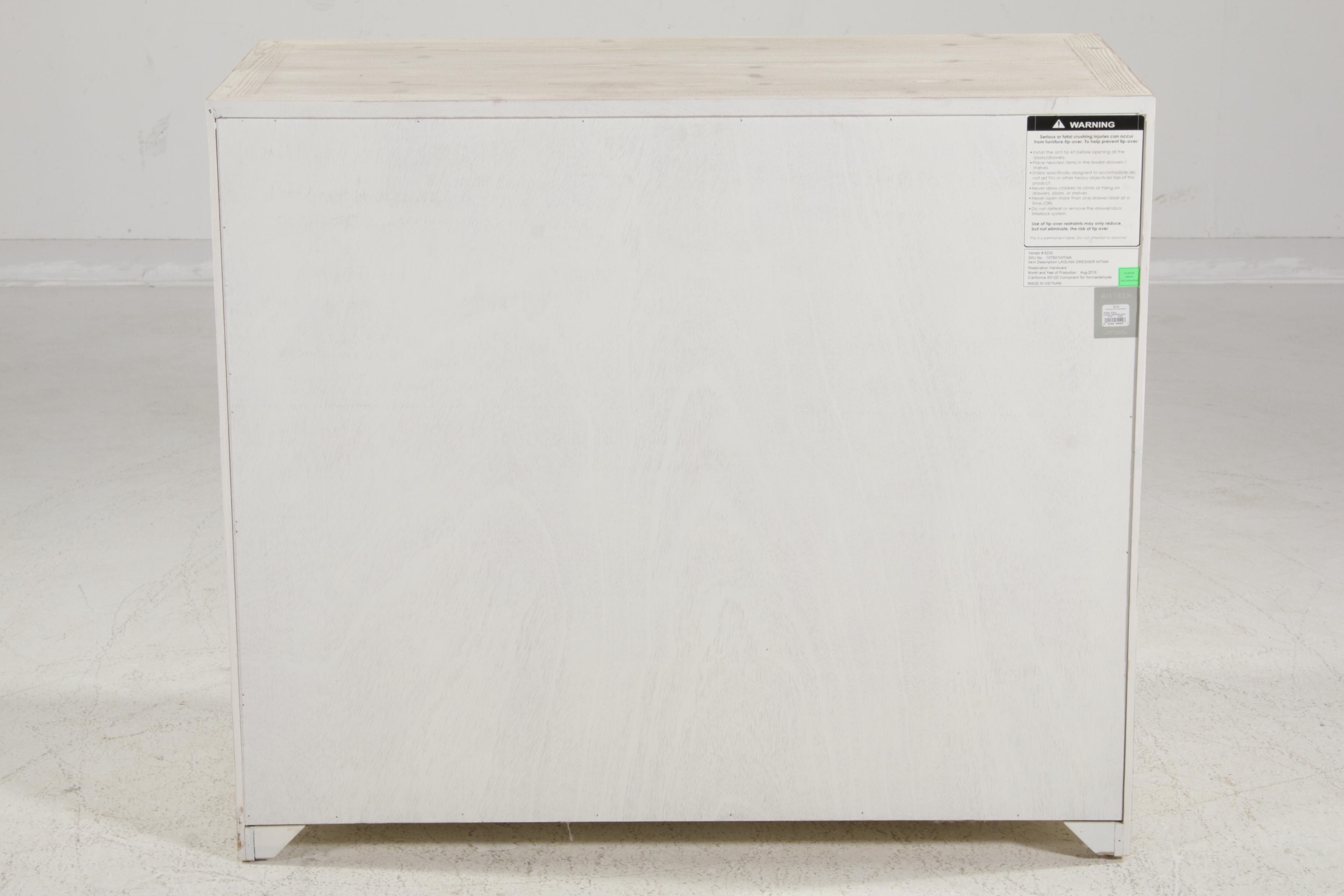 Restoration Hardware Teen "Laguna" Dresser in White Washed Finish