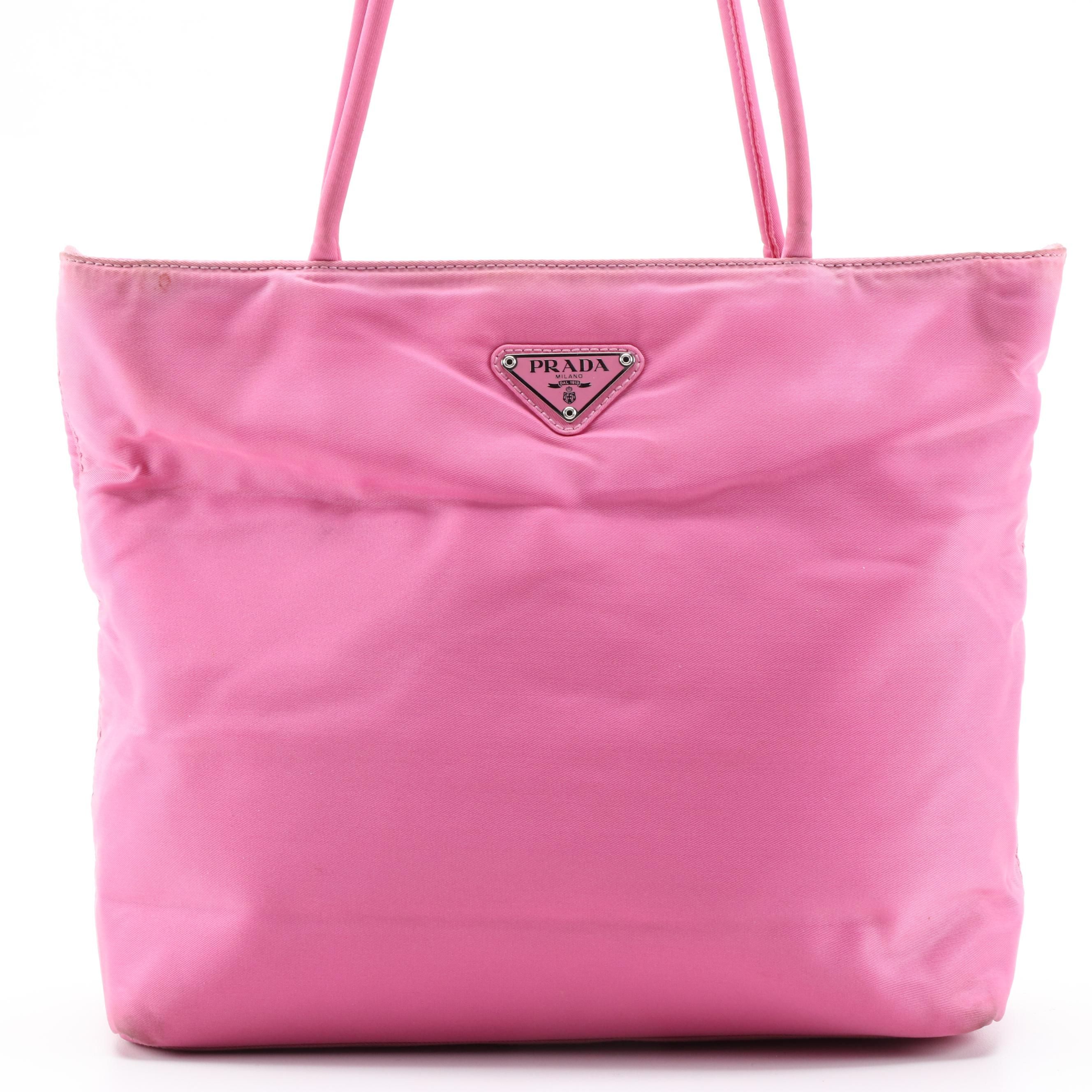Prada Pink Tessuto Nylon Shoulder Tote