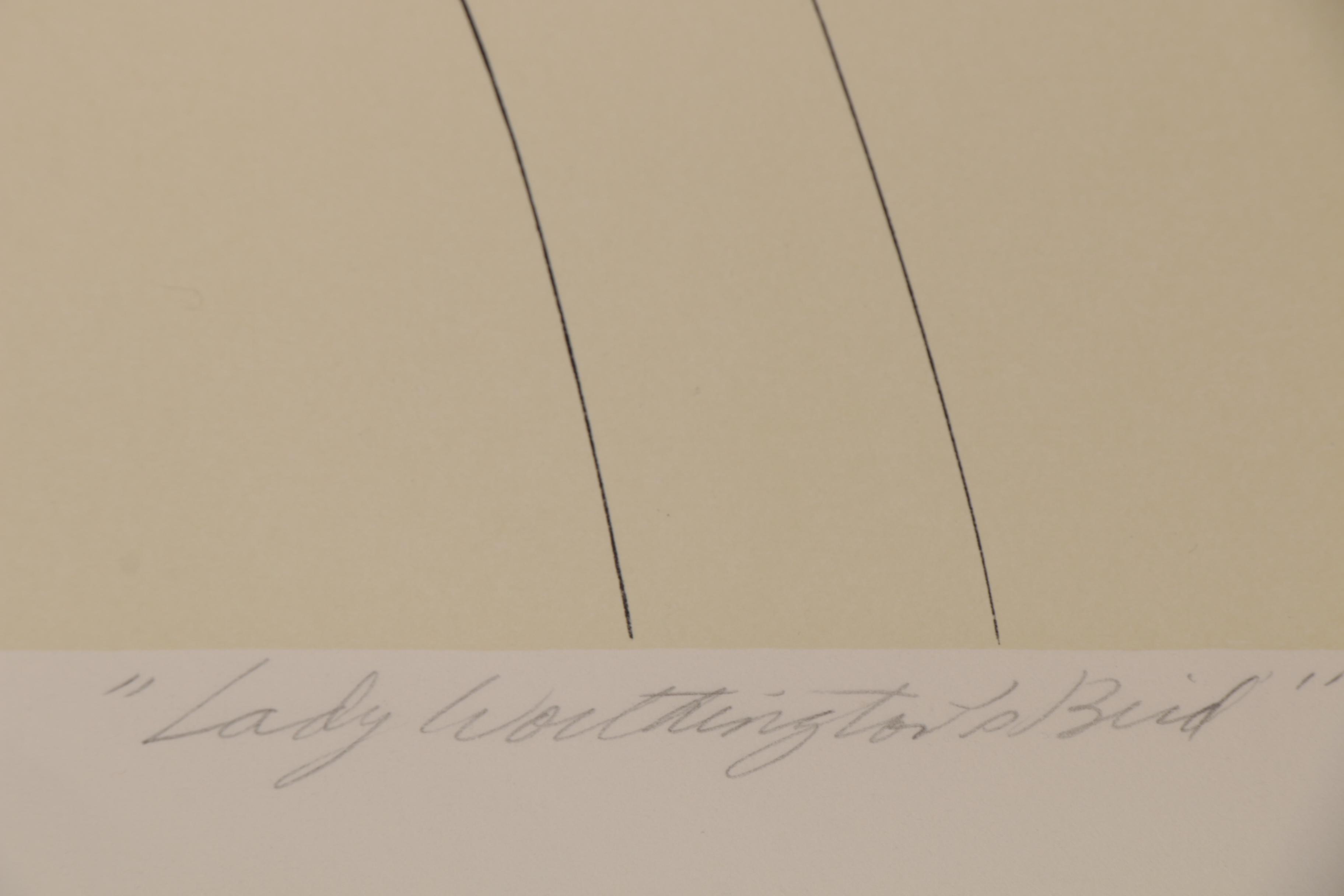 Burt Groedel Embossed Lithograph "Lady Worthington's Bird," Late 20th Century