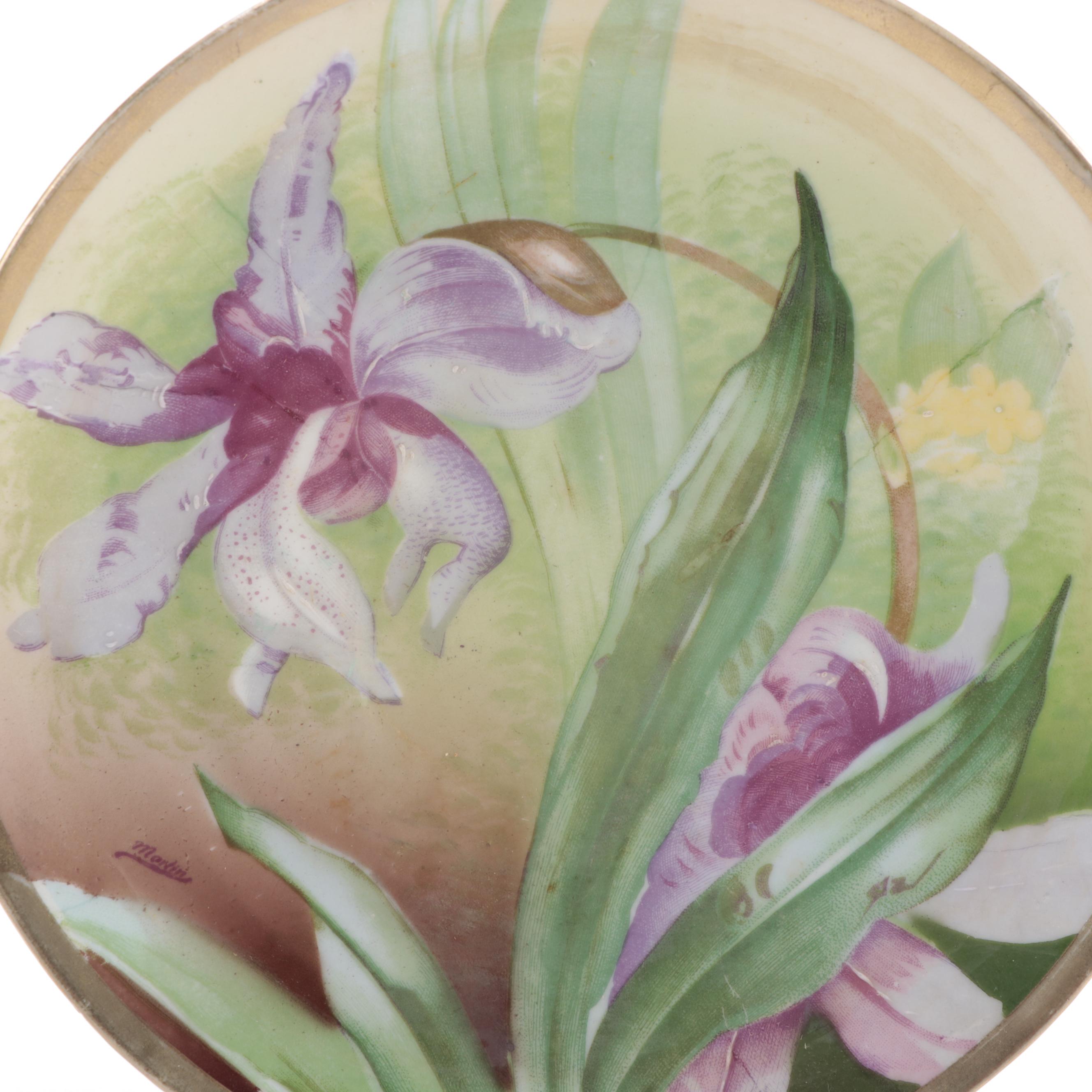 Continental Hand-Painted Porcelain Plates, Early to Mid-20th Century