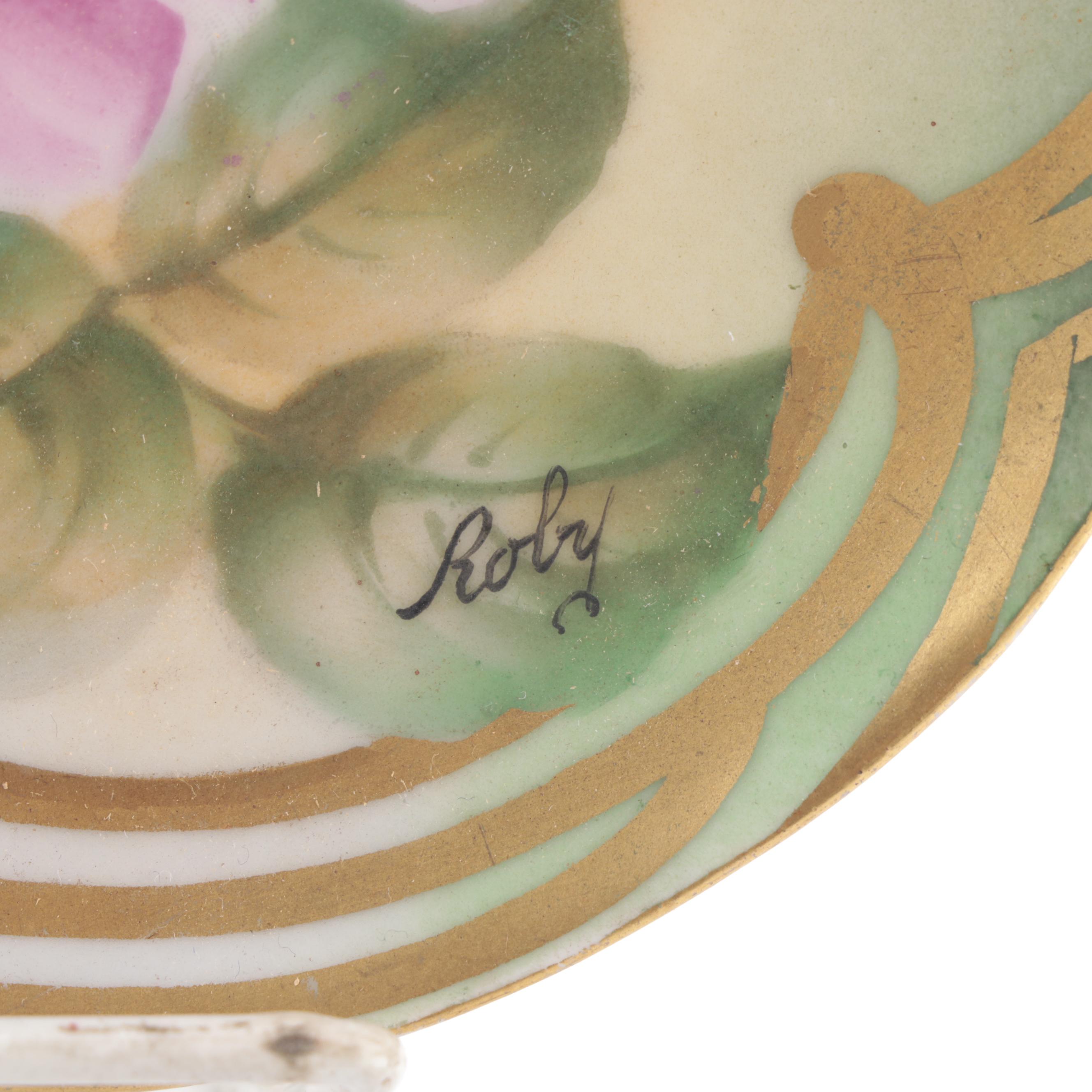 Continental Hand-Painted Porcelain Plates, Early to Mid-20th Century