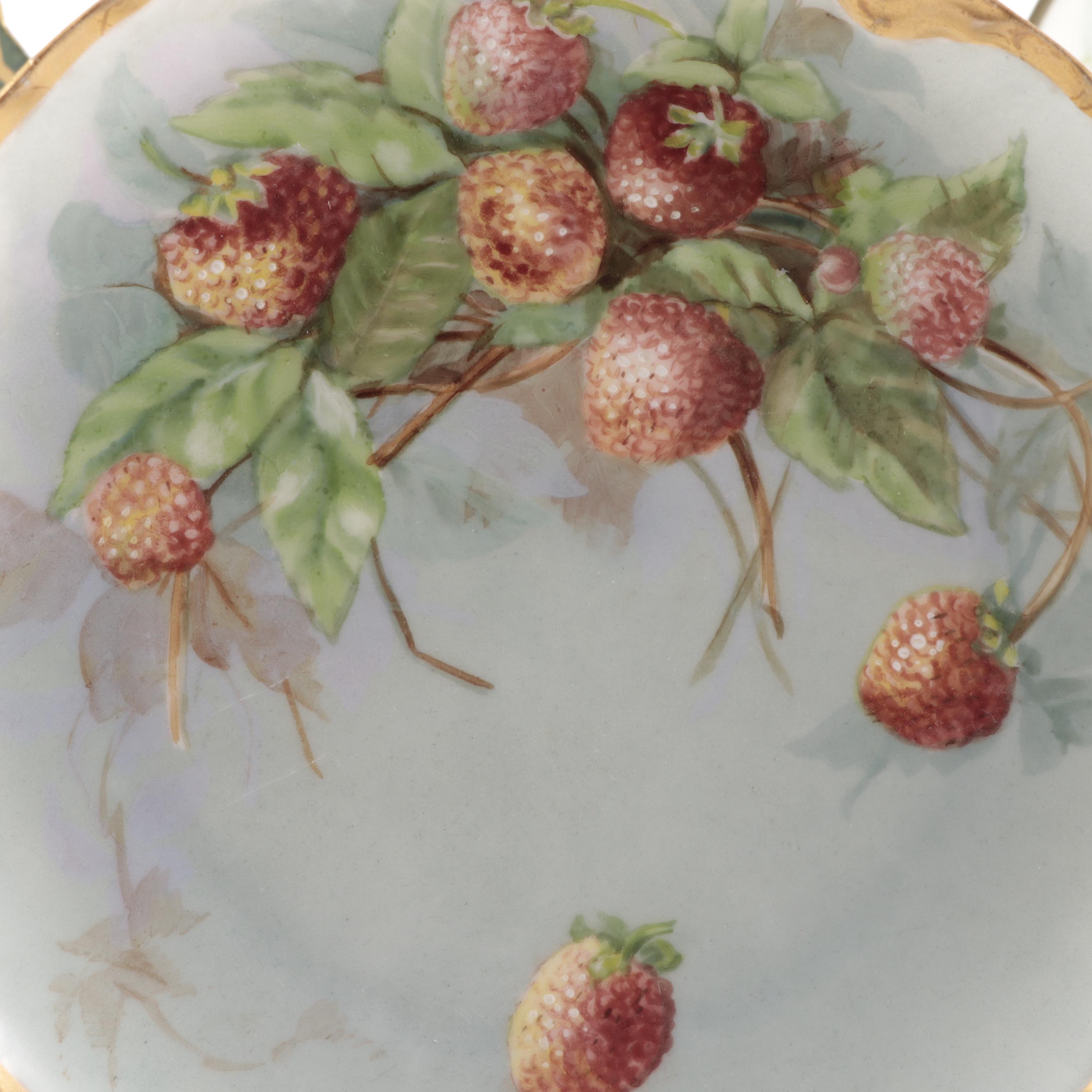 Continental Hand-Painted Porcelain Plates, Early to Mid-20th Century