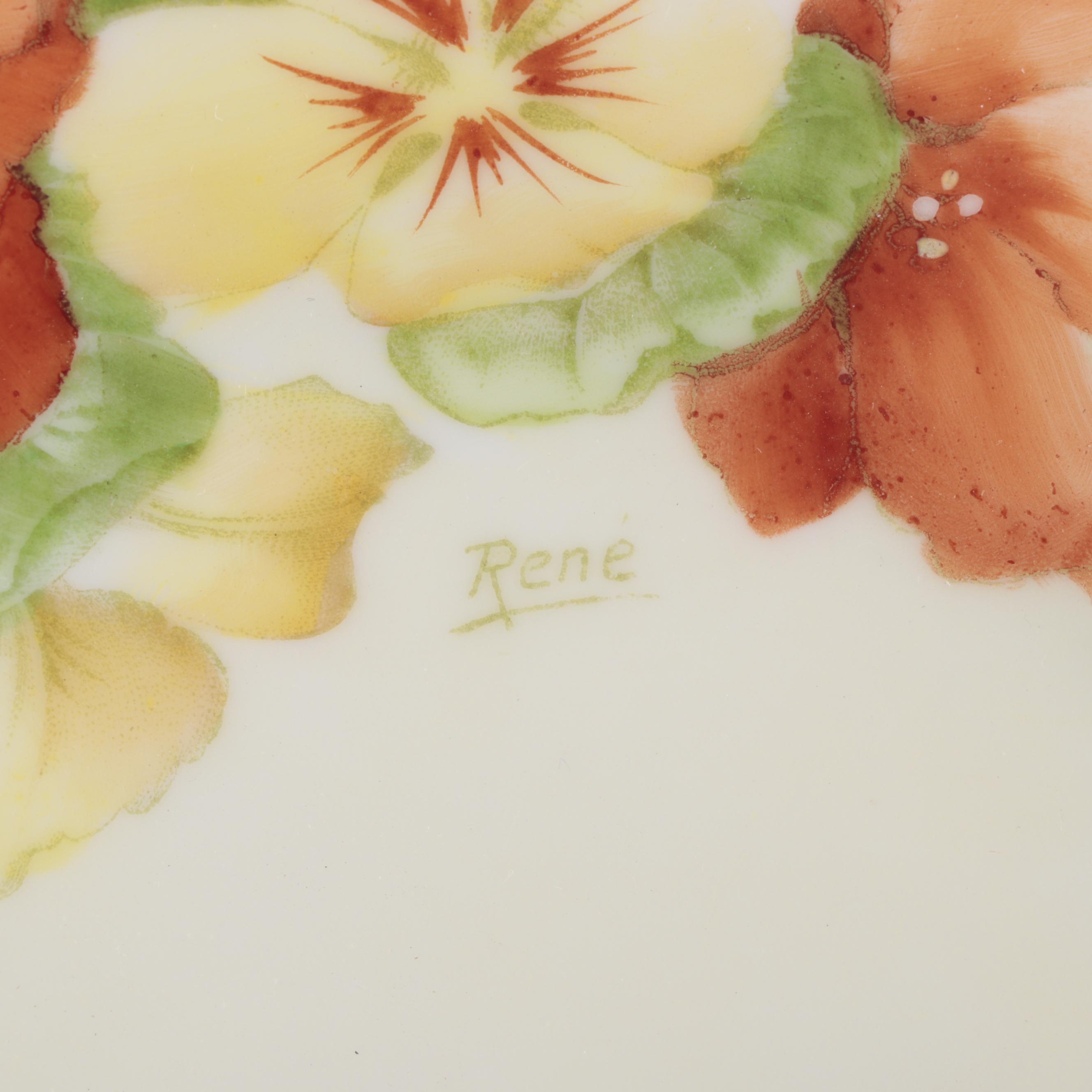 Continental Hand-Painted Porcelain Plates, Early to Mid-20th Century