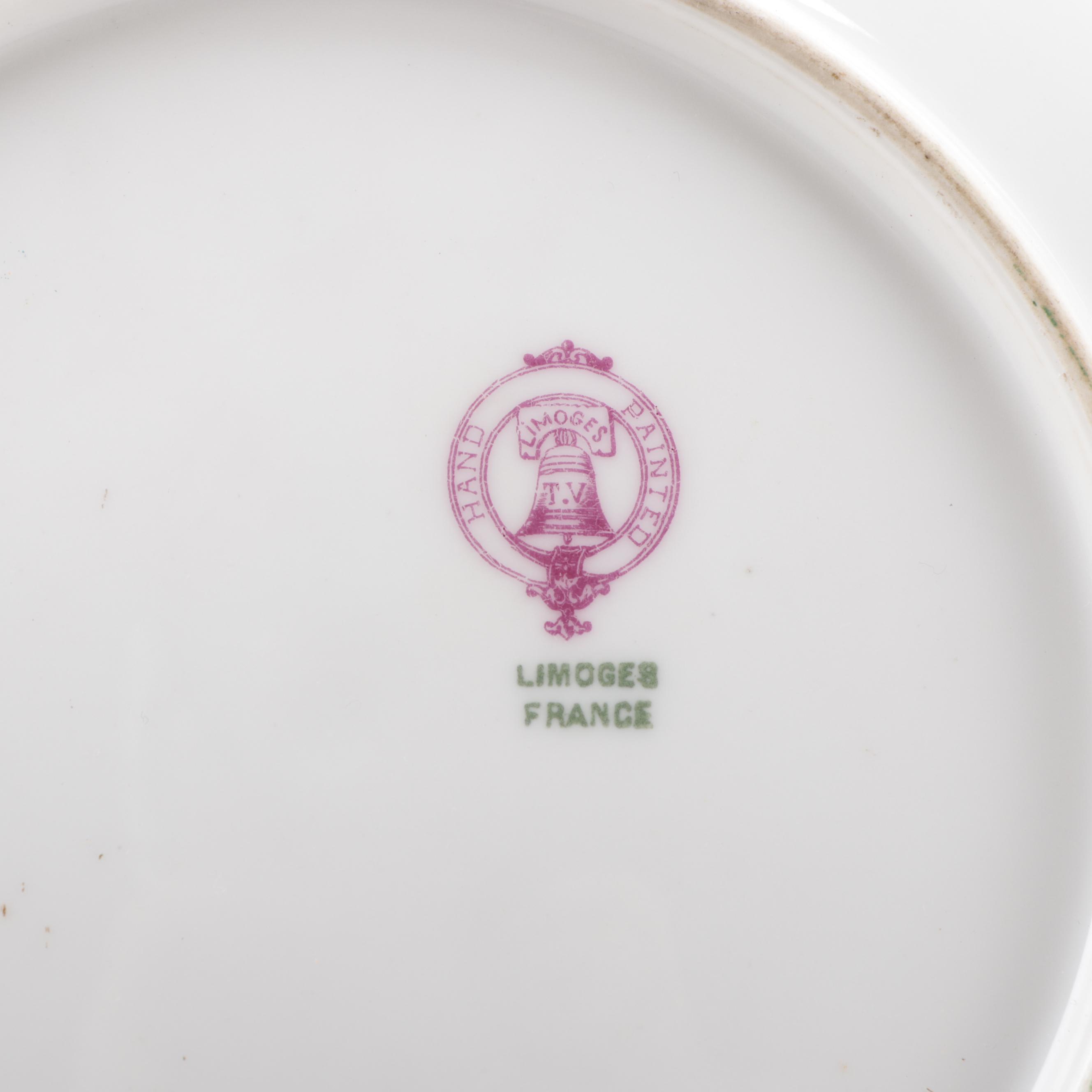 Continental Hand-Painted Porcelain Plates, Early to Mid-20th Century