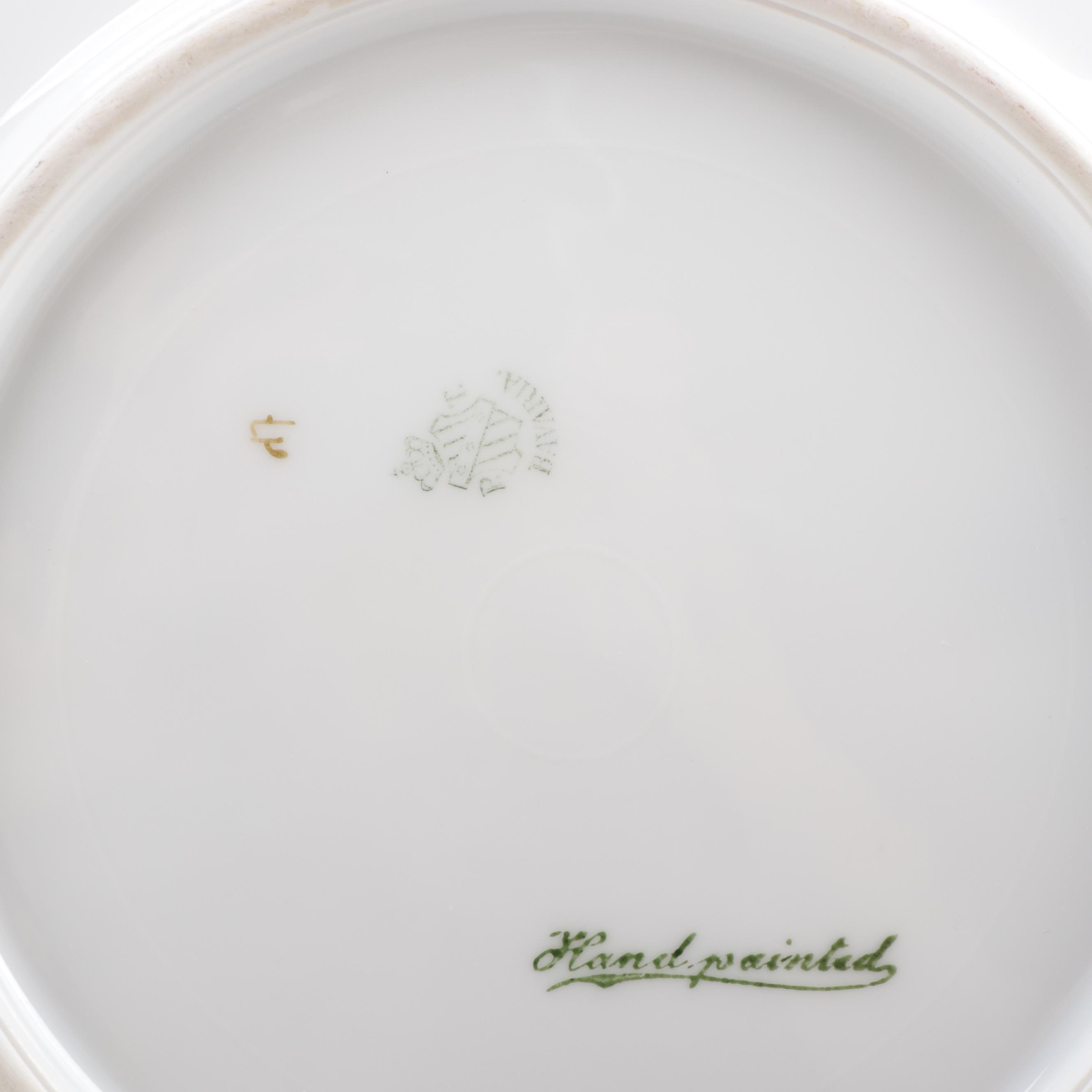 Continental Hand-Painted Porcelain Plates, Early to Mid-20th Century
