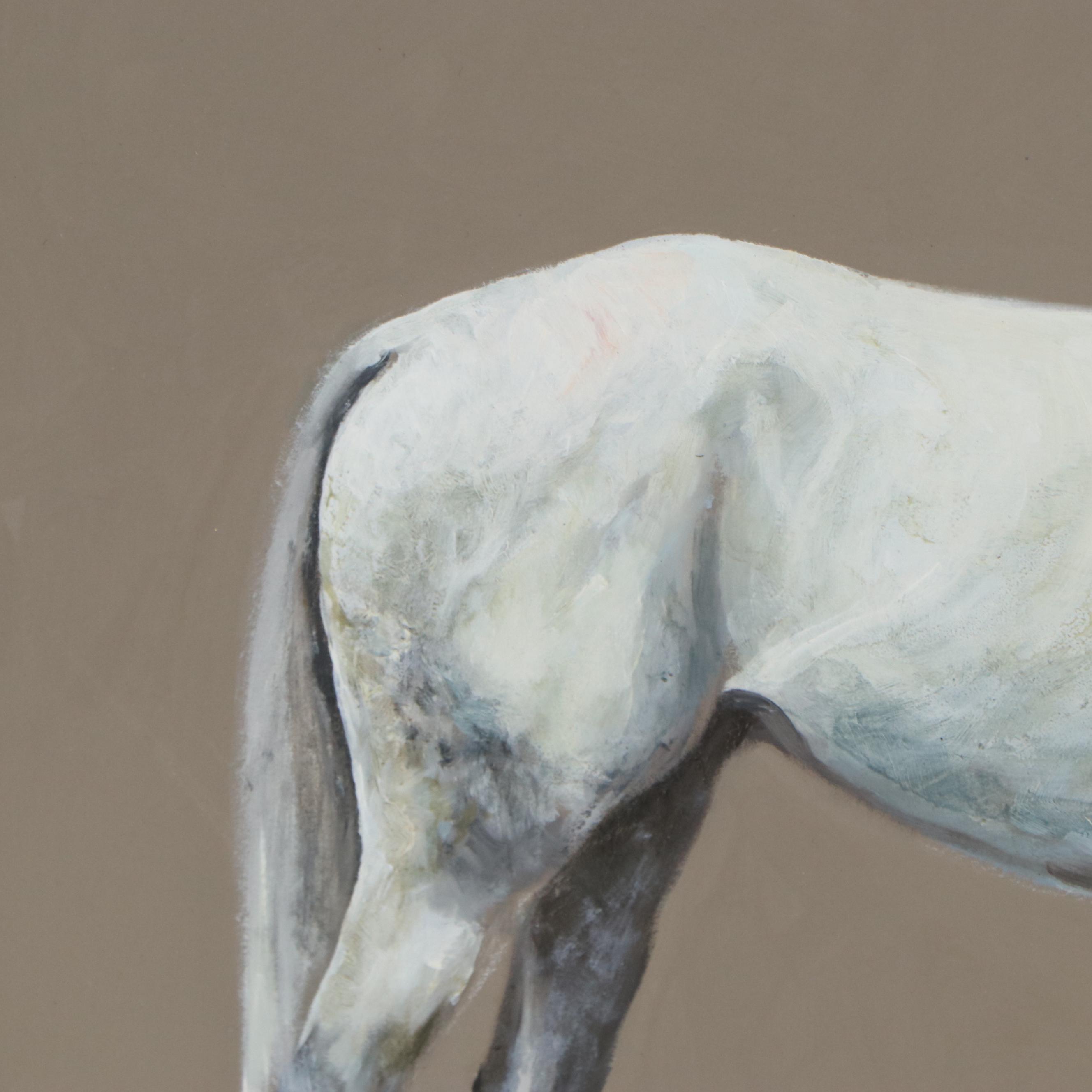 K.M. Kenneth Daly Oil Painting of Grey Horse, Late 20th Century