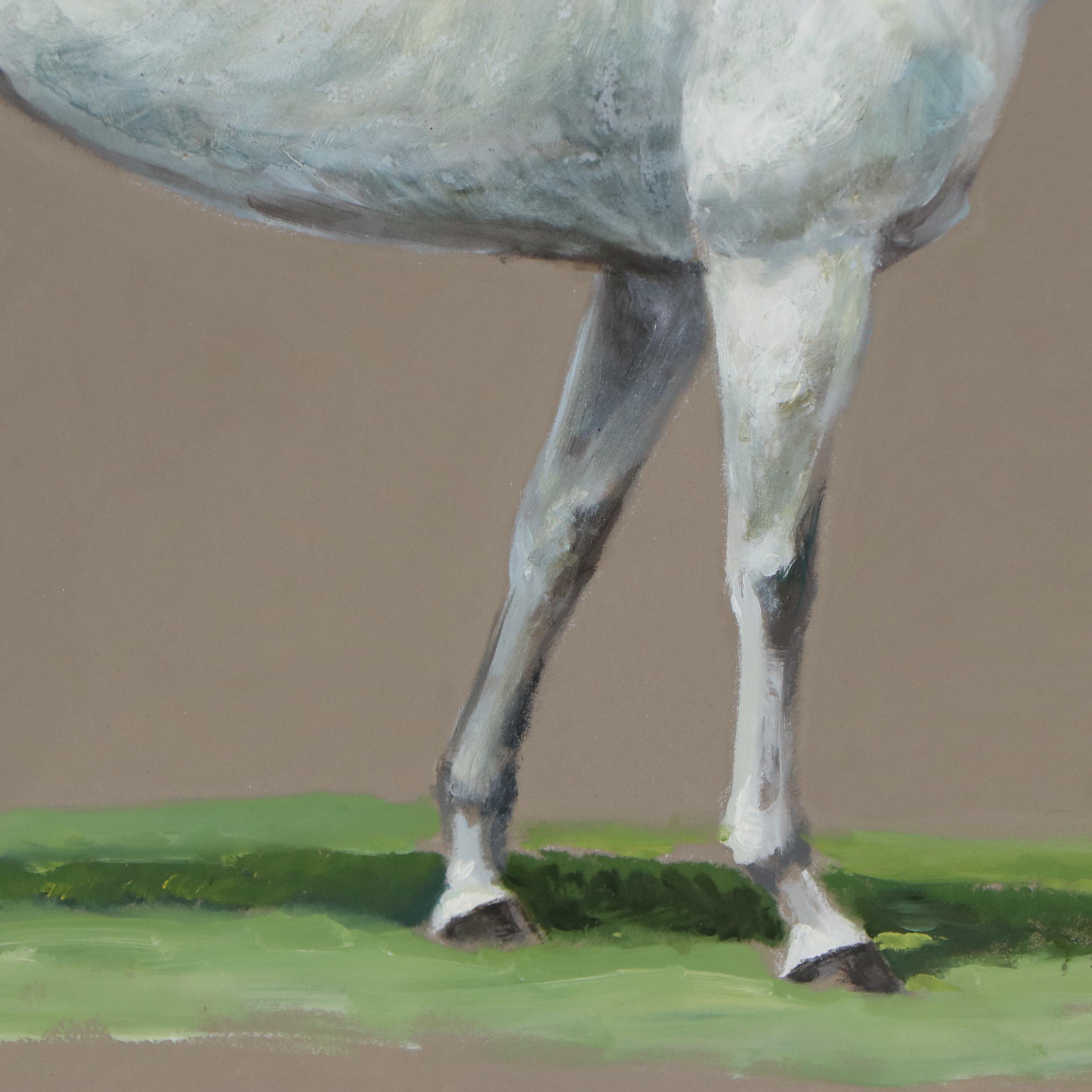 K.M. Kenneth Daly Oil Painting of Grey Horse, Late 20th Century