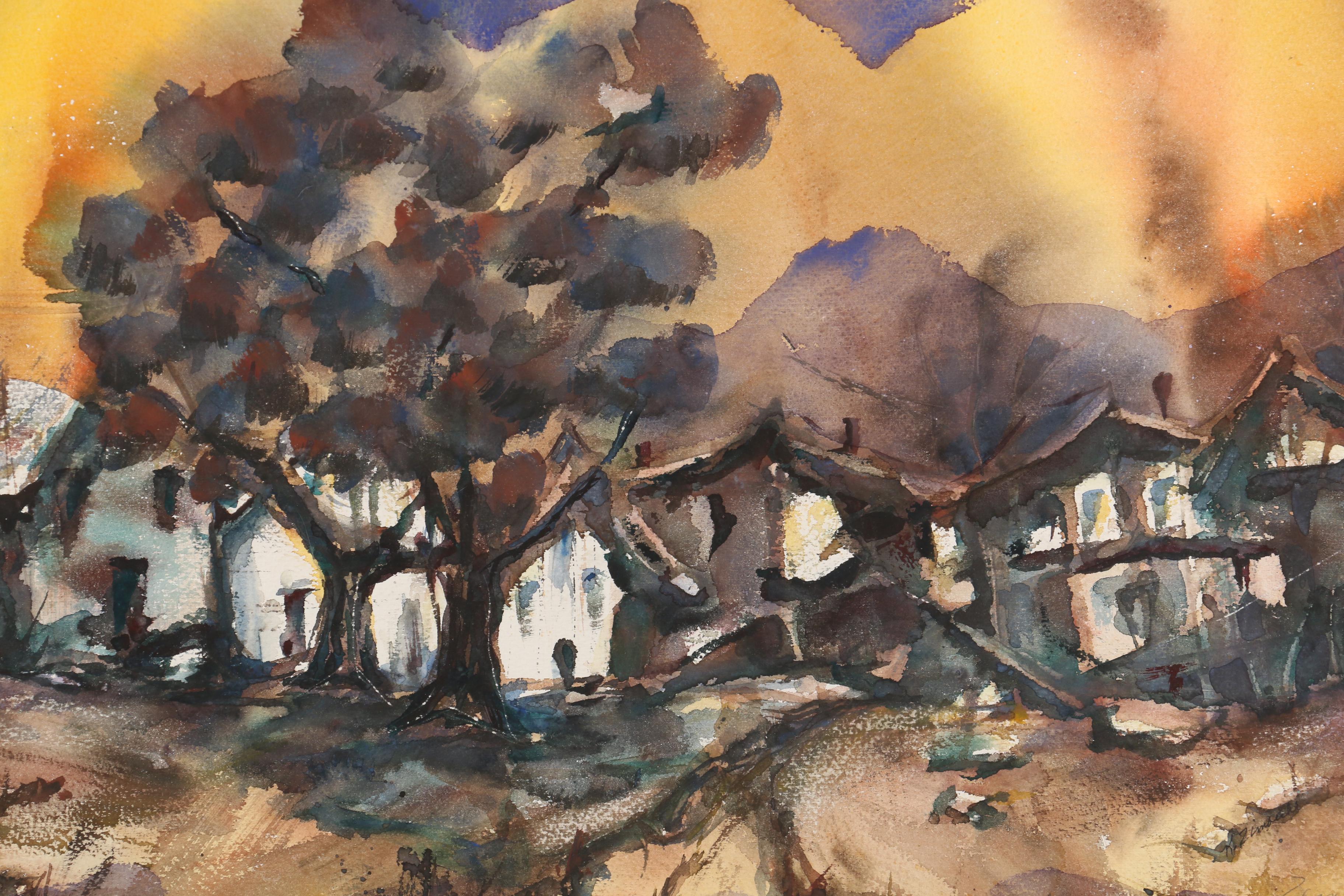 Kathleen Zimbicki Abstract Watercolor Painting, 1978