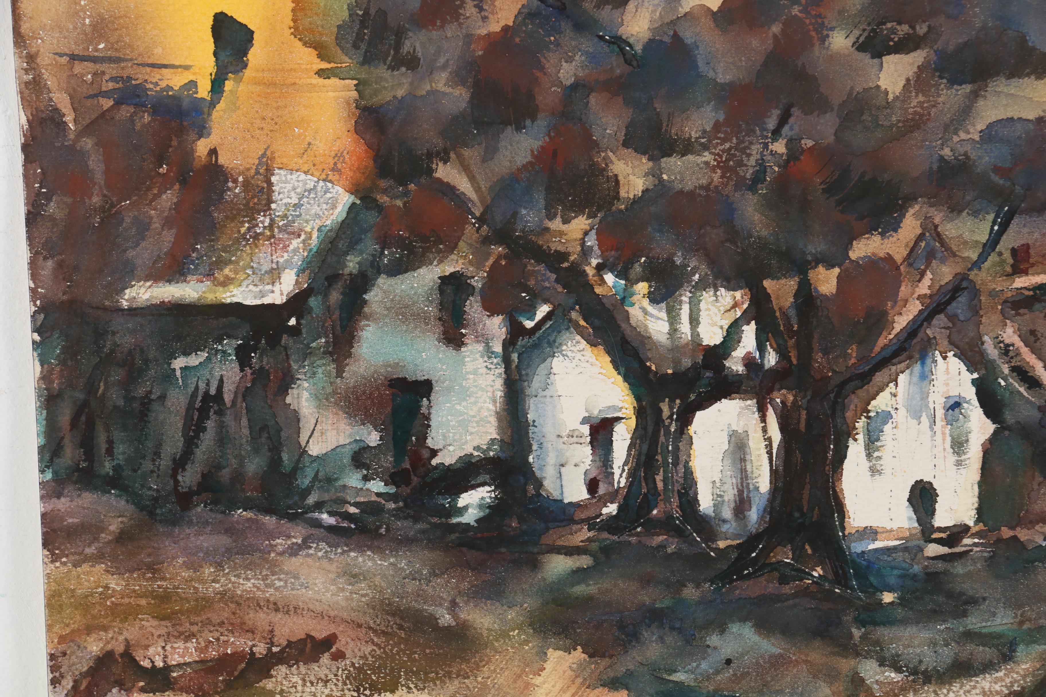 Kathleen Zimbicki Abstract Watercolor Painting, 1978