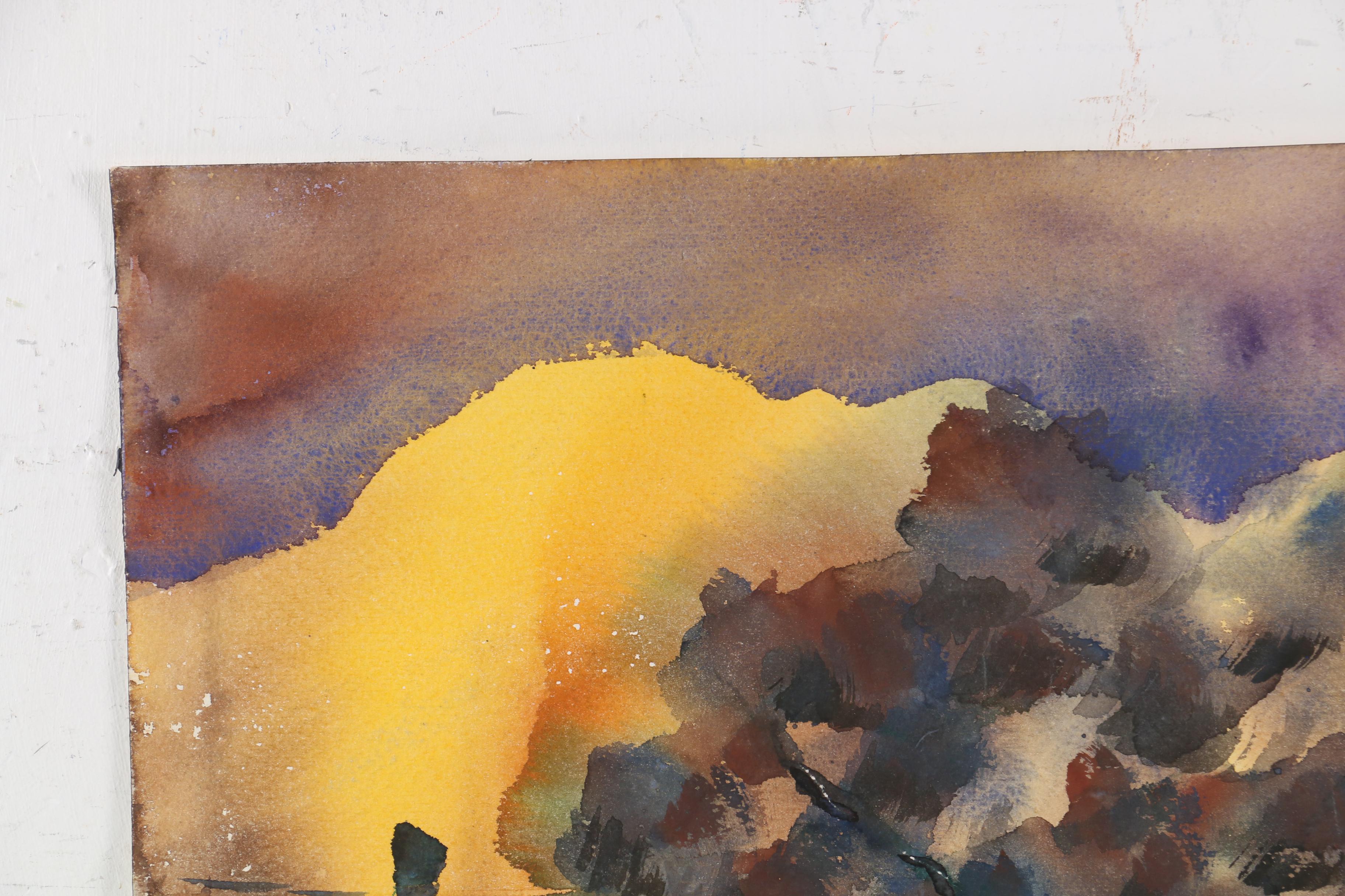 Kathleen Zimbicki Abstract Watercolor Painting, 1978