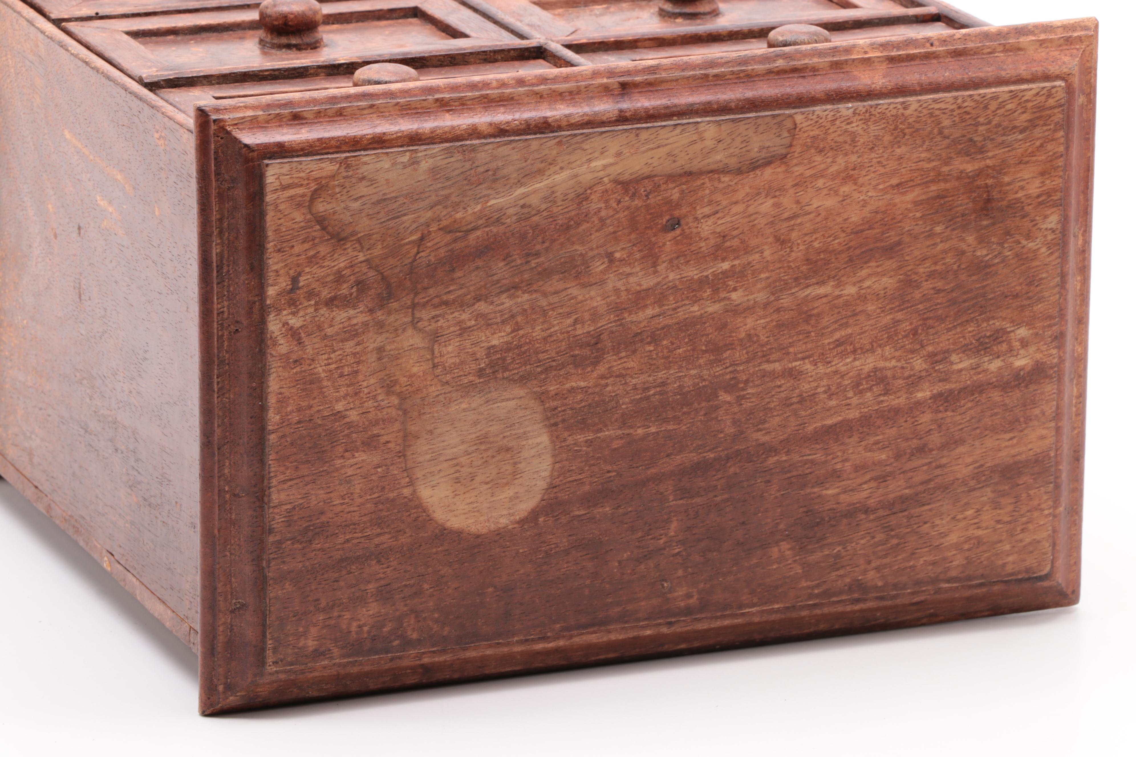 American Primitive Six-Drawer Apothecary Table Top Chest, Mid to Late 19th C.