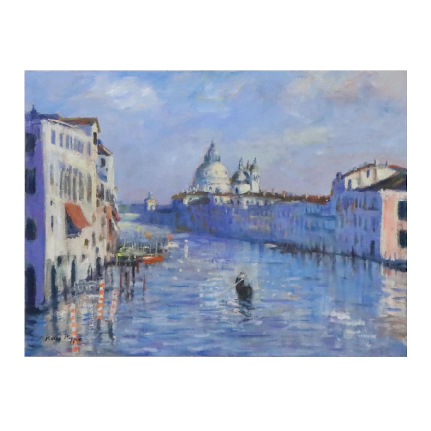 Nino Pippa Oil Painting "Venice-The Grand Canal from the Academia Bridge," 2016
