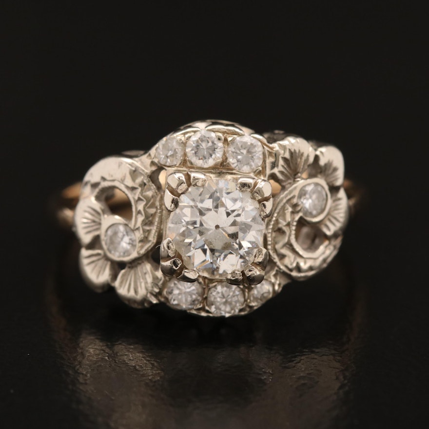 Edwardian 14K Diamond Ring