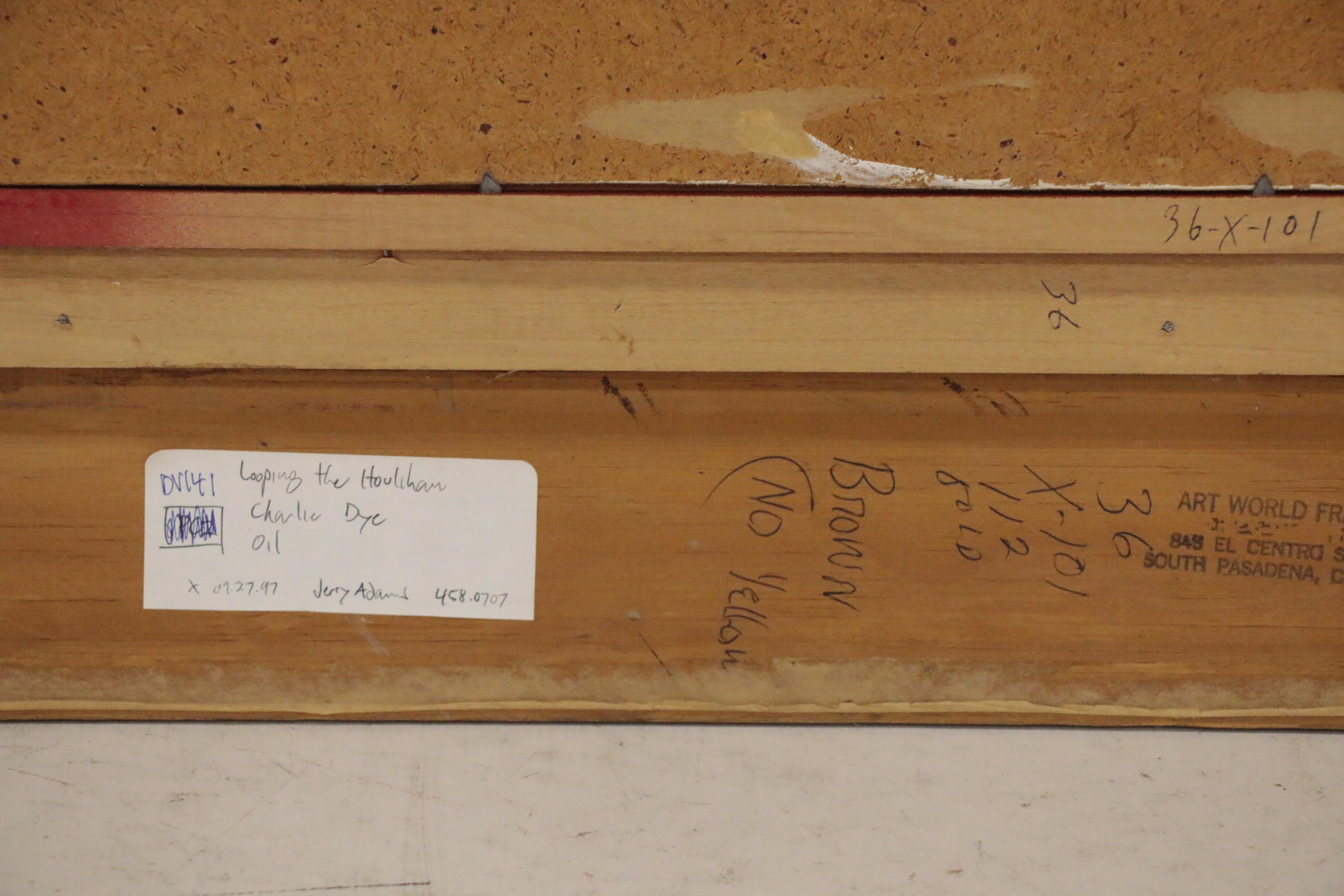 Charlie Dye Oil Painting "Throwing the Hoolihan," Mid-20th Century