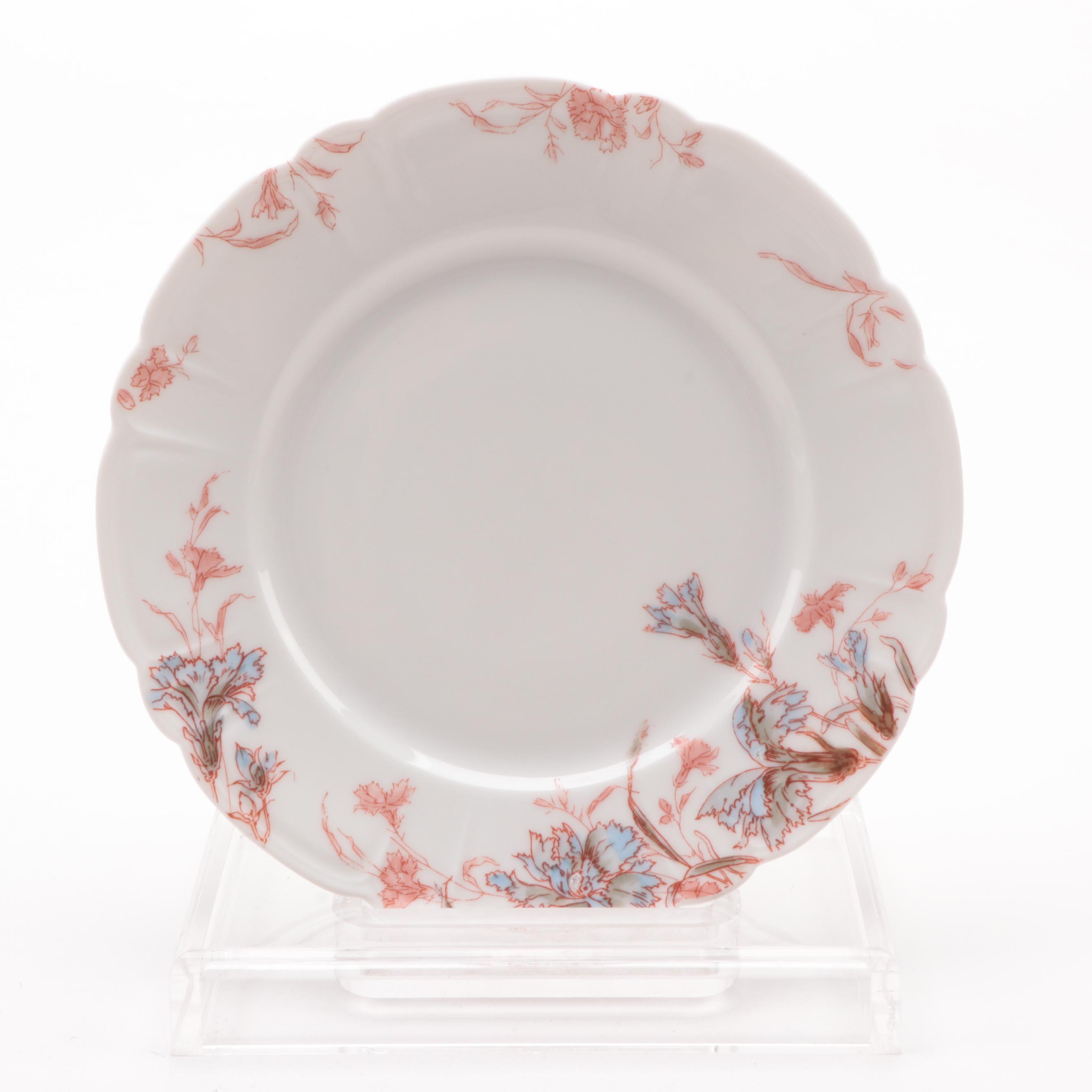 Haviland & Co. Limoges Floral Porcelain Teacups and Plates