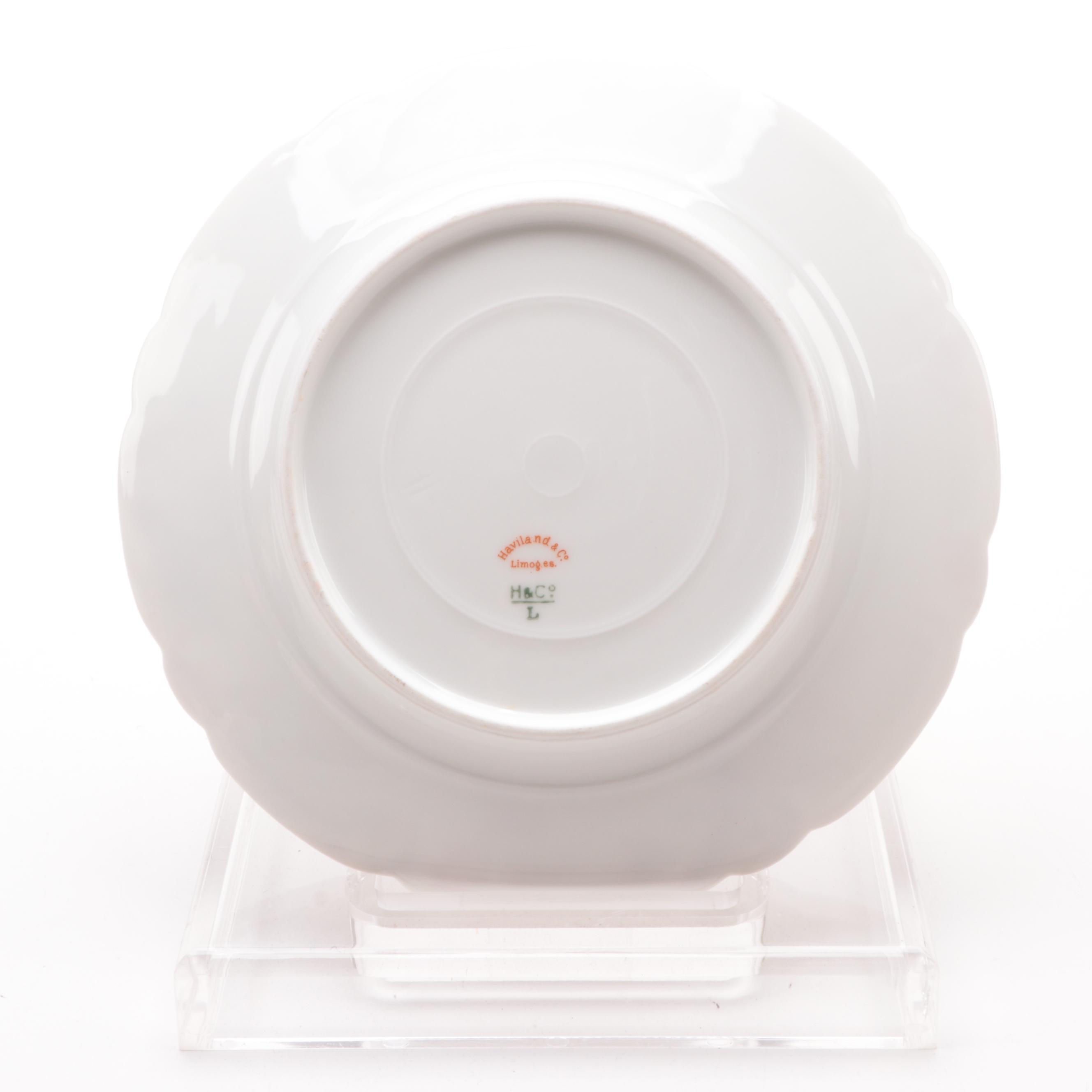 Haviland & Co. Limoges Floral Porcelain Teacups and Plates