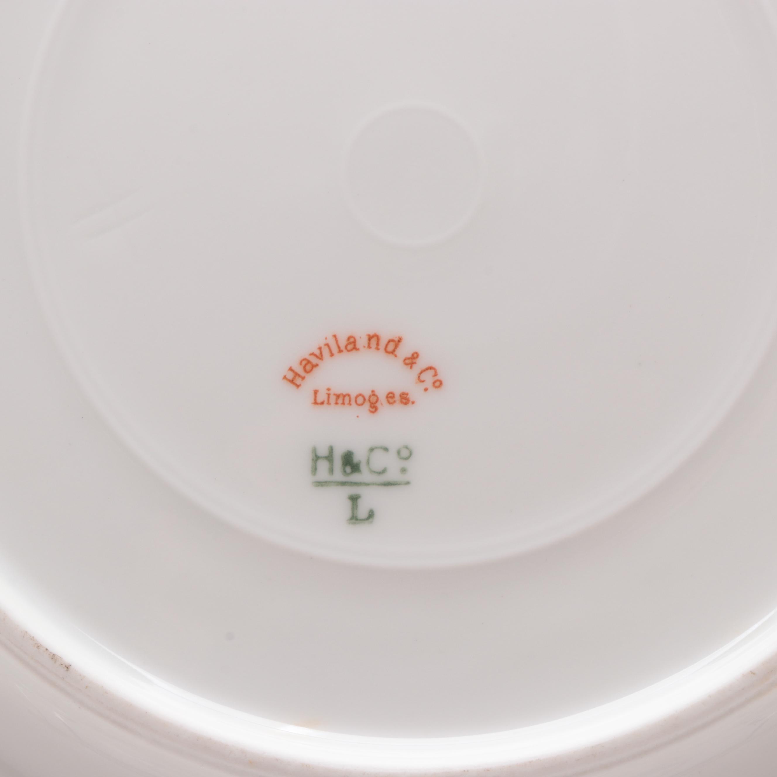 Haviland & Co. Limoges Floral Porcelain Teacups and Plates