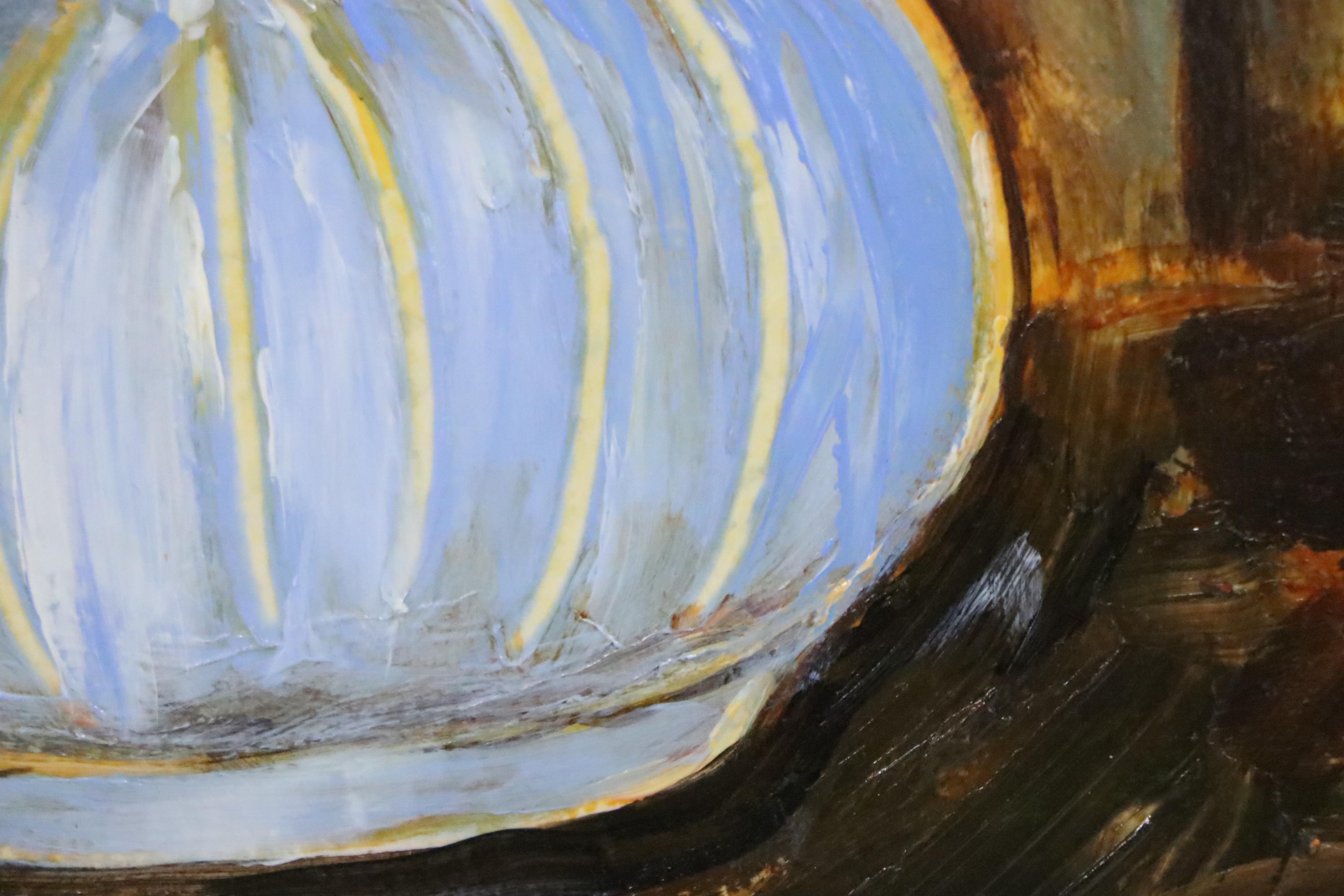 Emilio Pica Abstract Floral Still Life Oil Painting, Late 20th Century