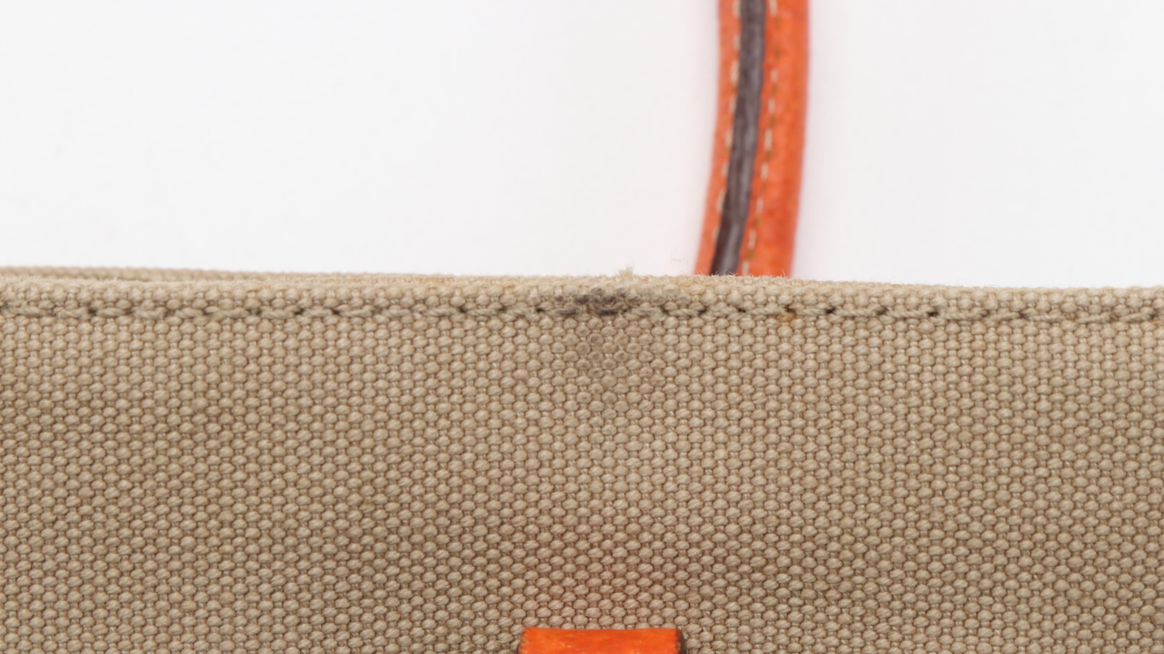 Prada Handbag in Canvas and Orange Leather