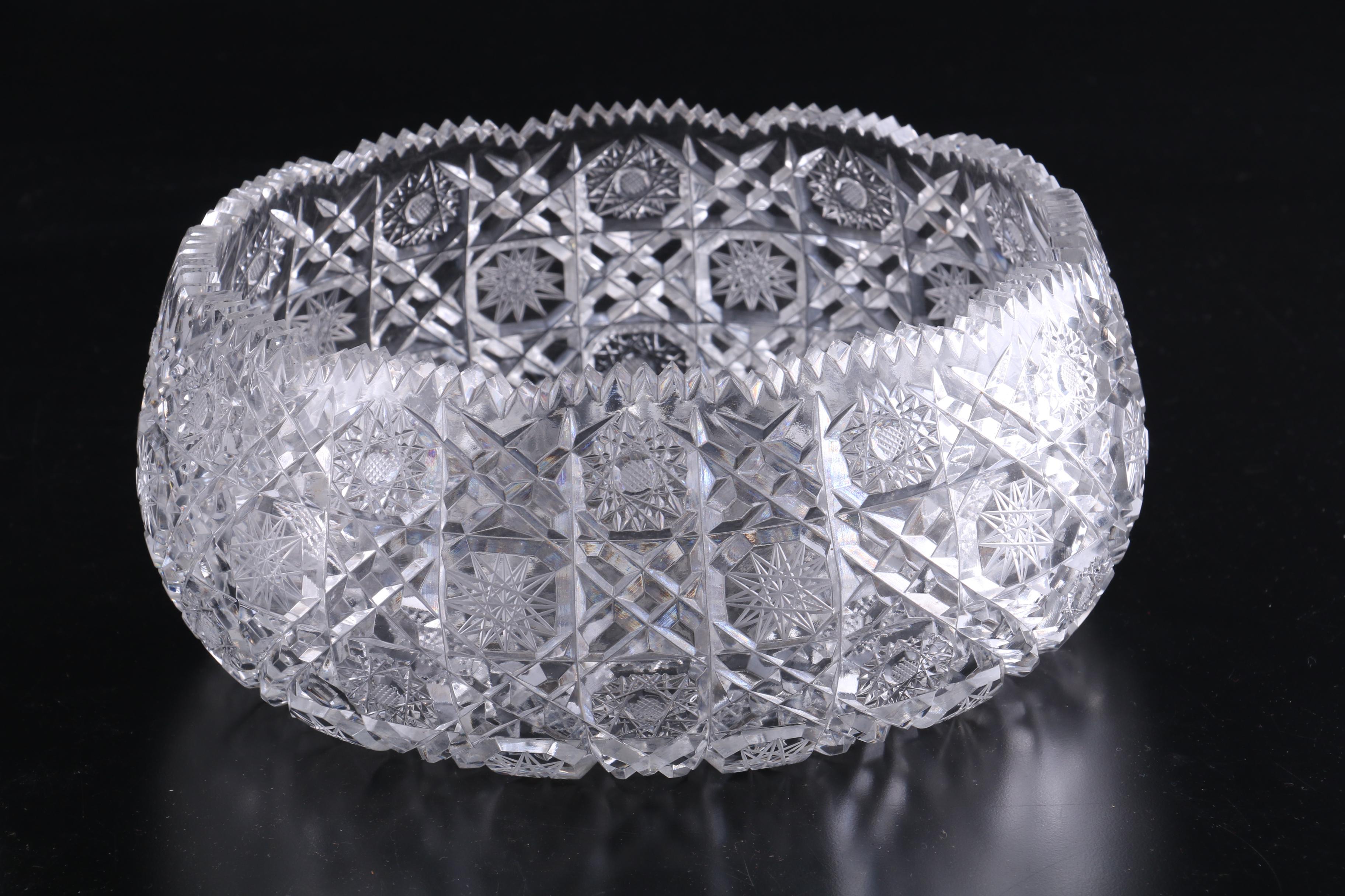 Cut Crystal Vase and Bowl