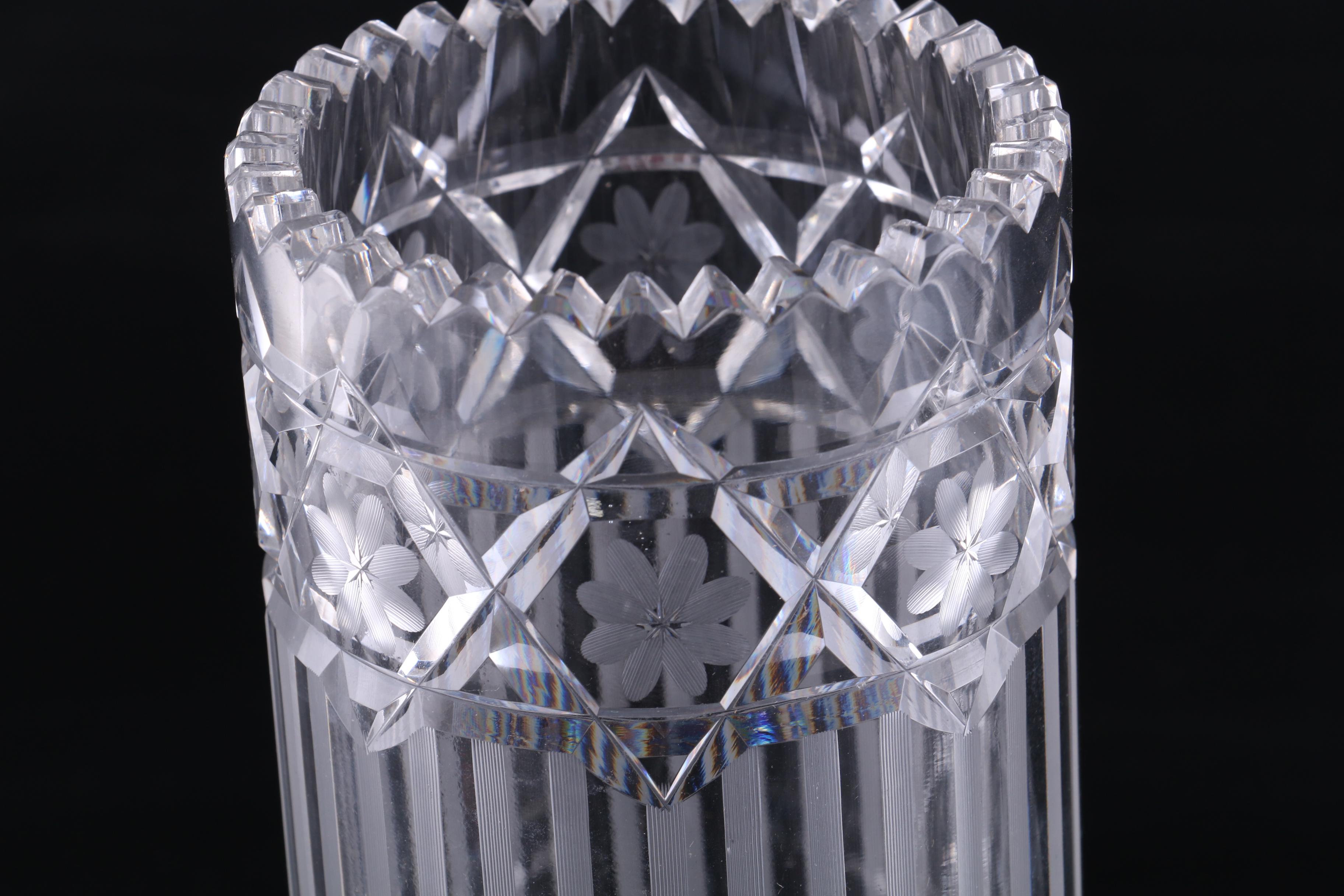 Cut Crystal Vase and Bowl