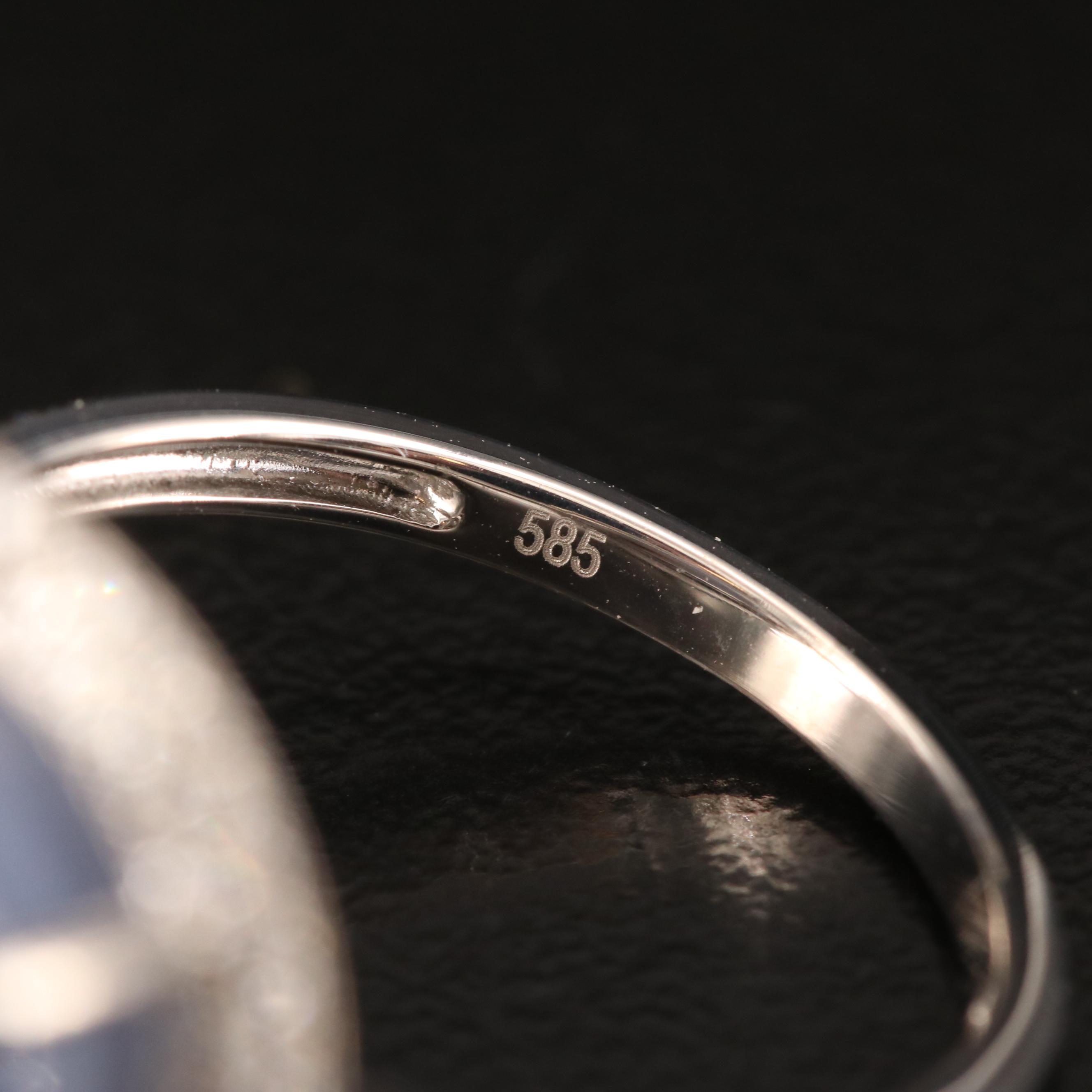 14K White Gold 14.93 CT Star Sapphire and Diamond Ring with GIA Report