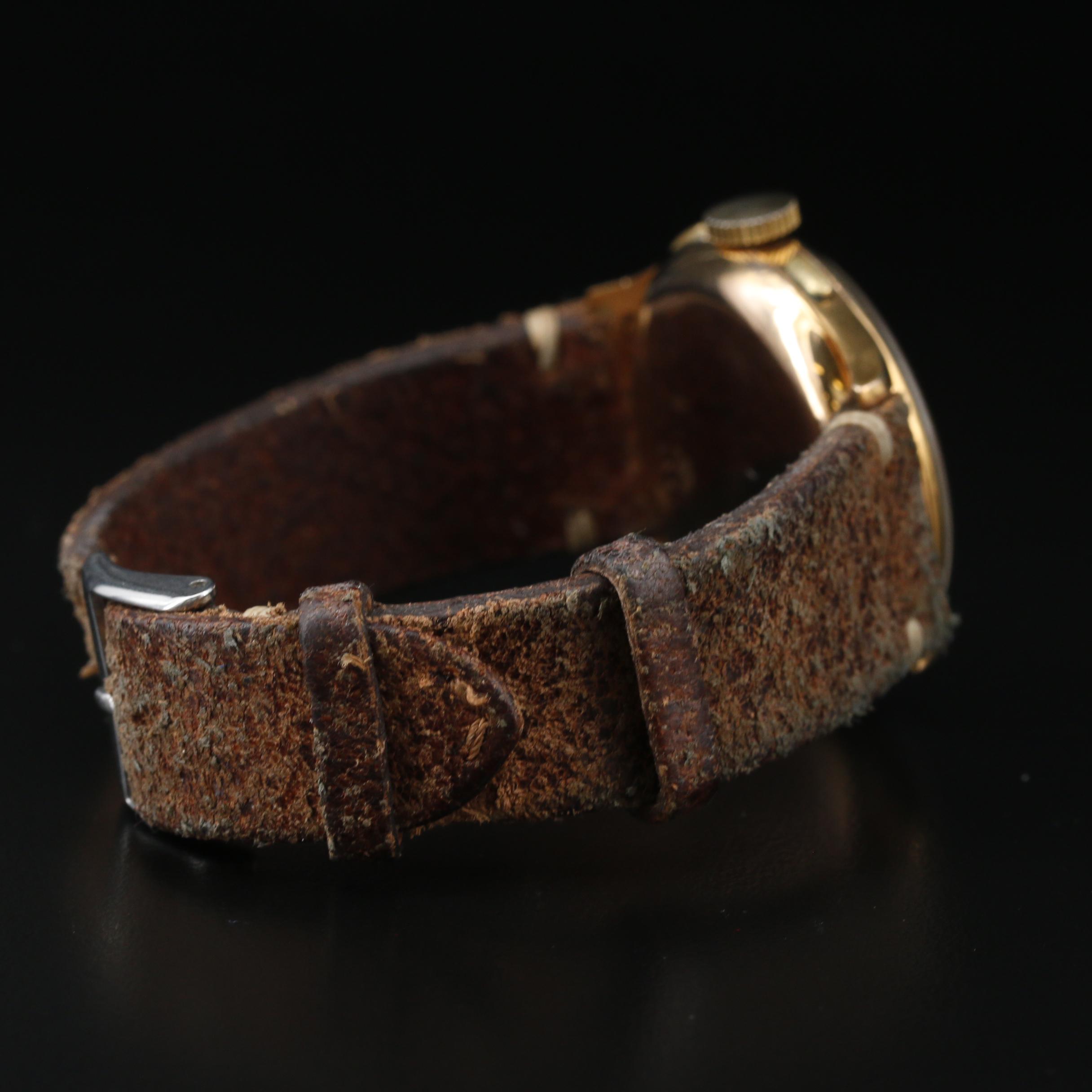 Vintage Halsa Chronograph 18K Rose Gold Stem Wind Watch