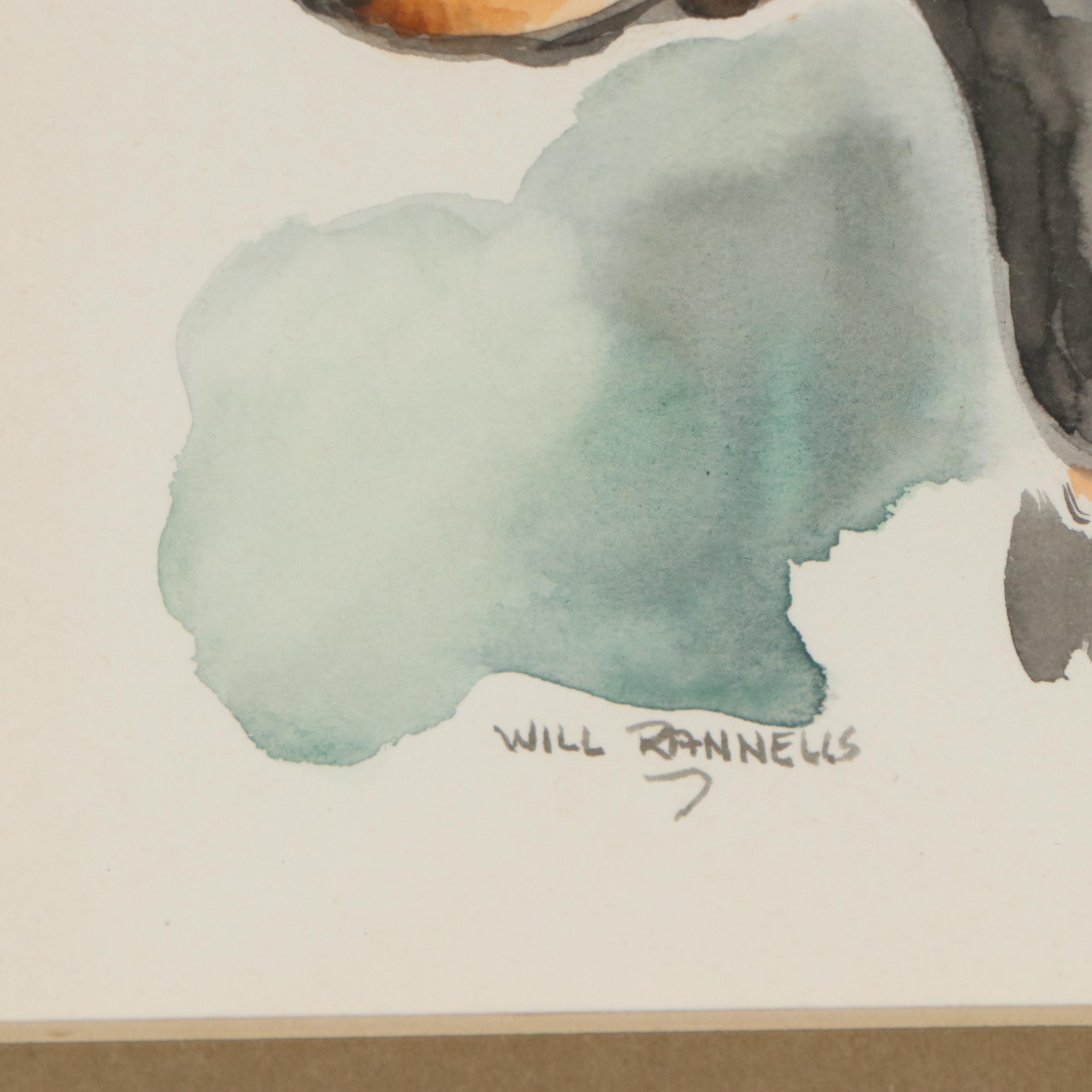 Will Rannells Watercolor Painting of a Dobermann, Mid 20th Century