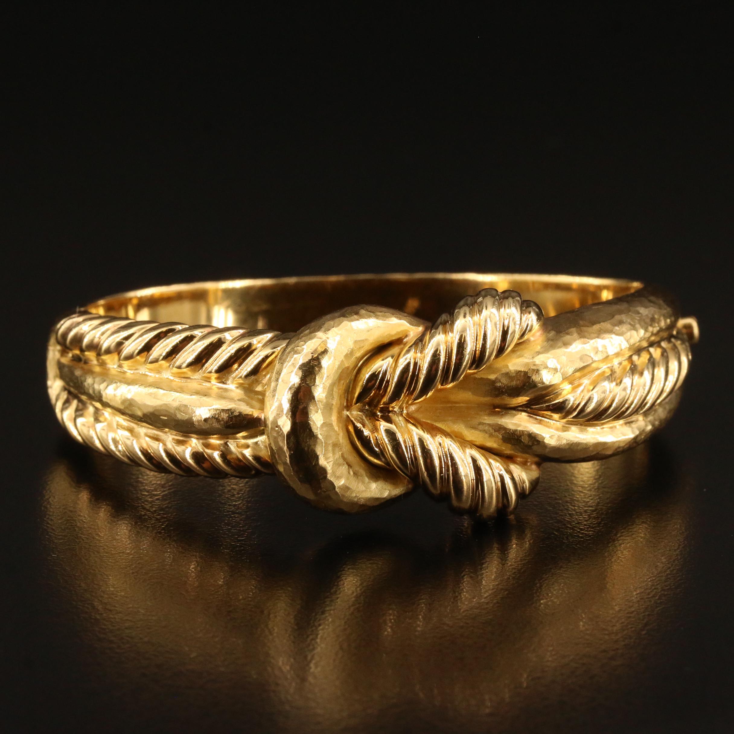 18K Hercules Knot Hinged Bangle
