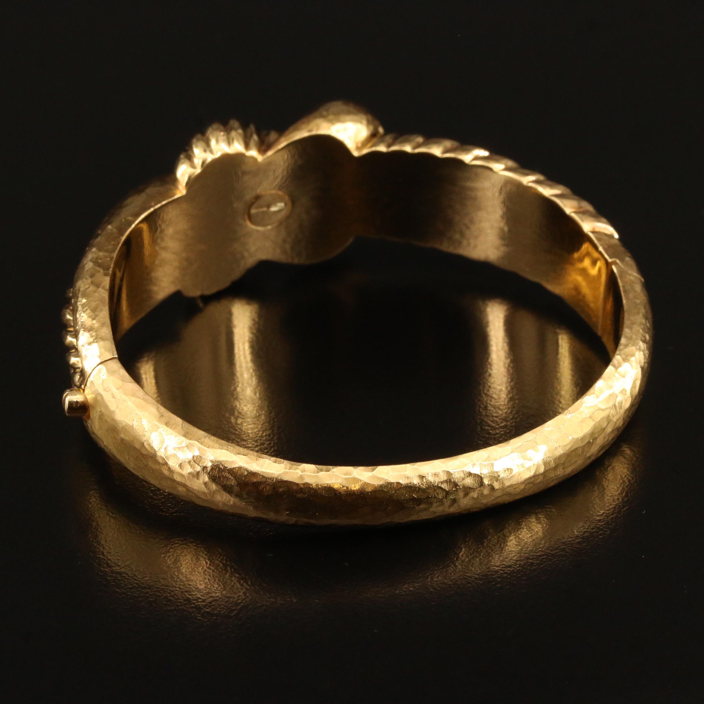 18K Hercules Knot Hinged Bangle