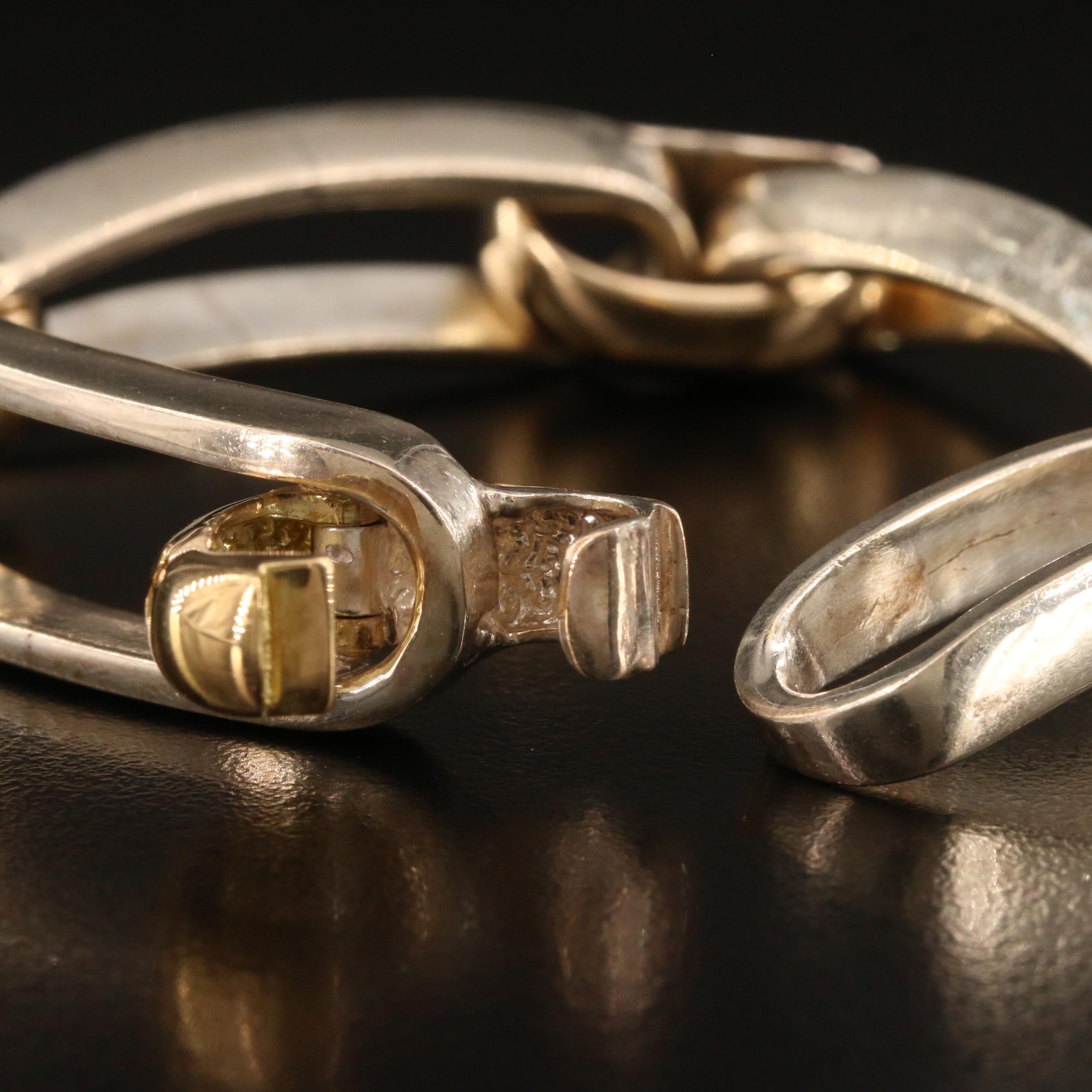 Sterling Silver Sand Cast Cuff and Oval Link Bracelets