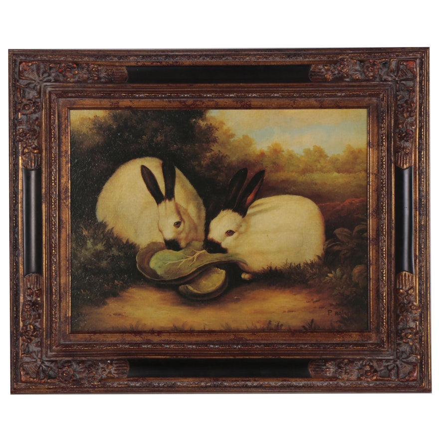 Offset Lithograph after P. Rolence of Himalayan Rabbits, Late 20th Century