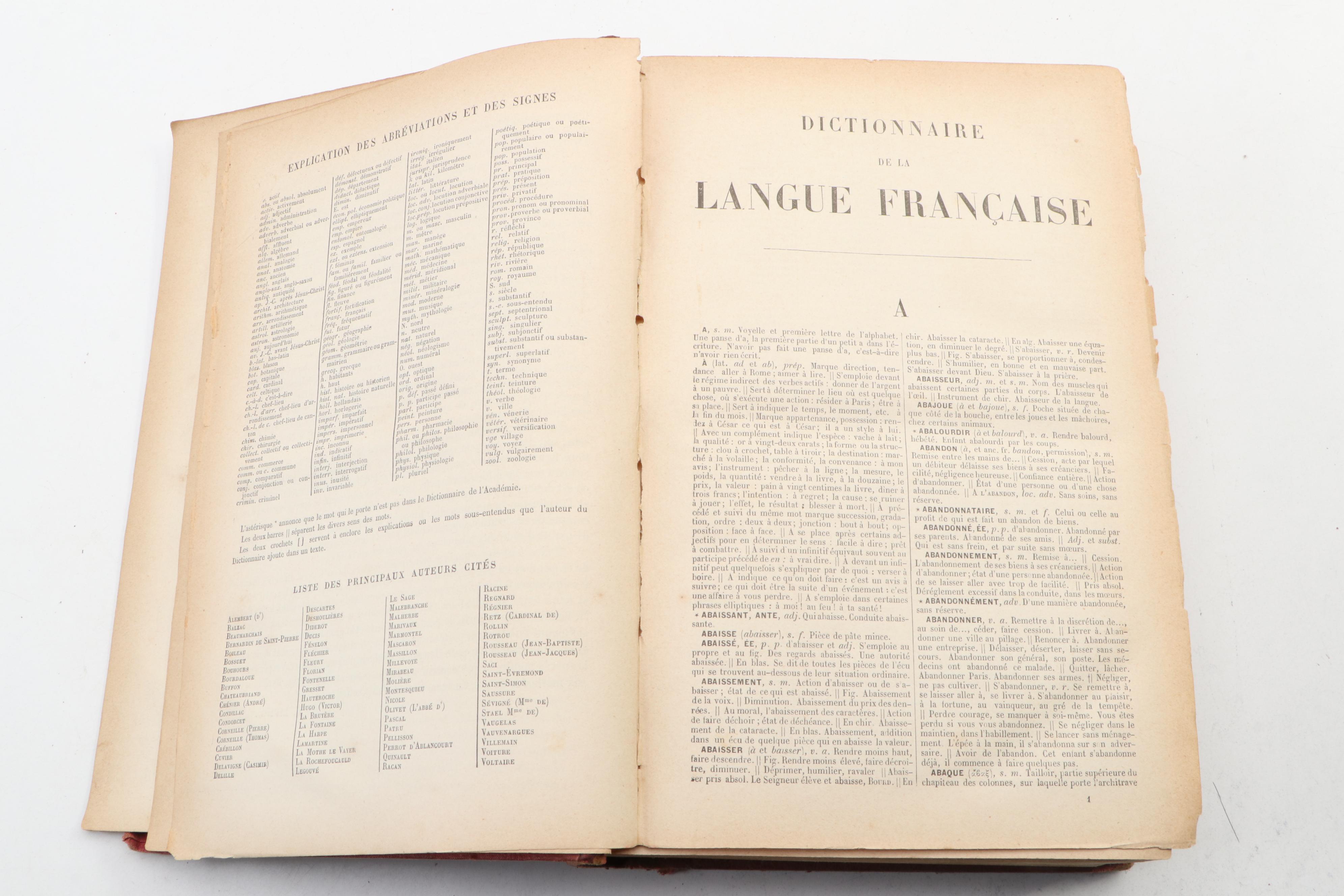 French Dictionary and French Ancien Régime Reference Books, Mid/Late 19th C.