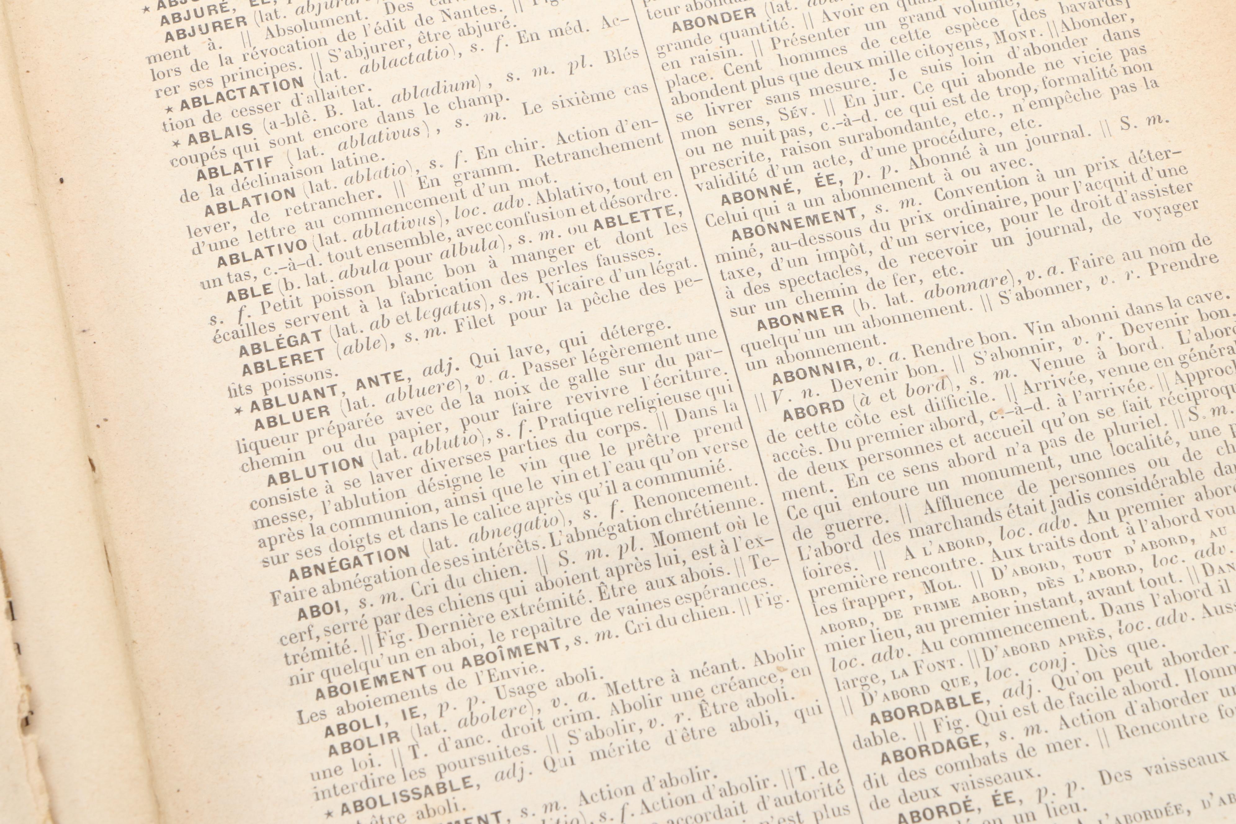 French Dictionary and French Ancien Régime Reference Books, Mid/Late 19th C.