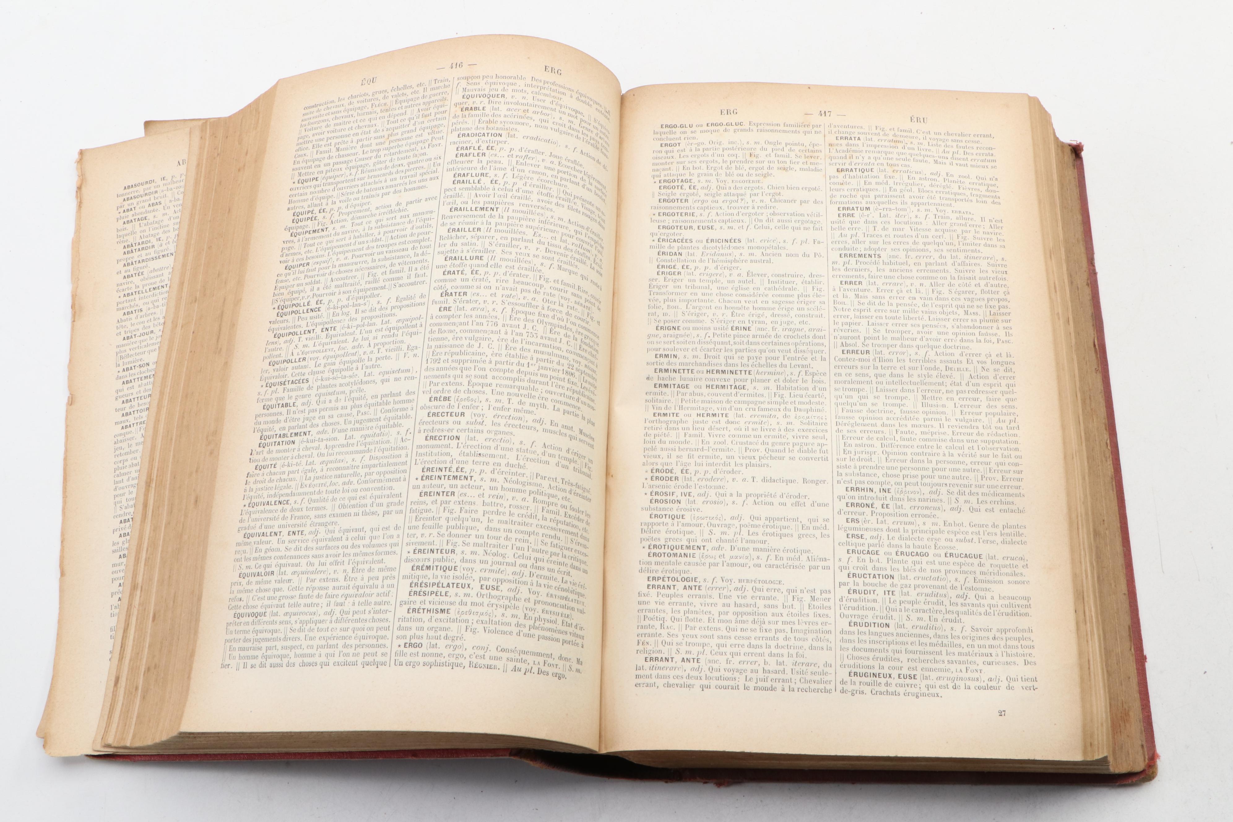 French Dictionary and French Ancien Régime Reference Books, Mid/Late 19th C.