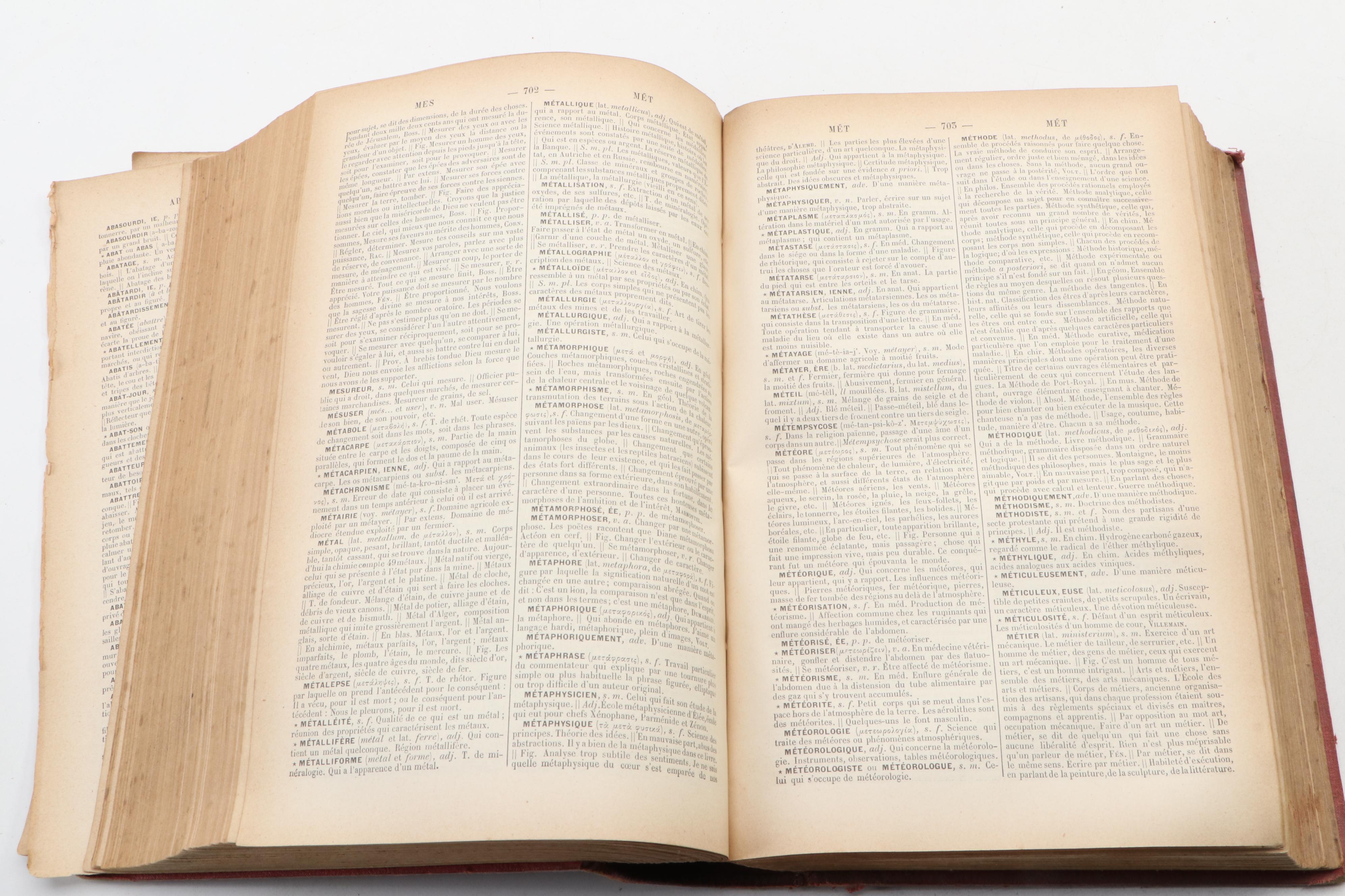 French Dictionary and French Ancien Régime Reference Books, Mid/Late 19th C.