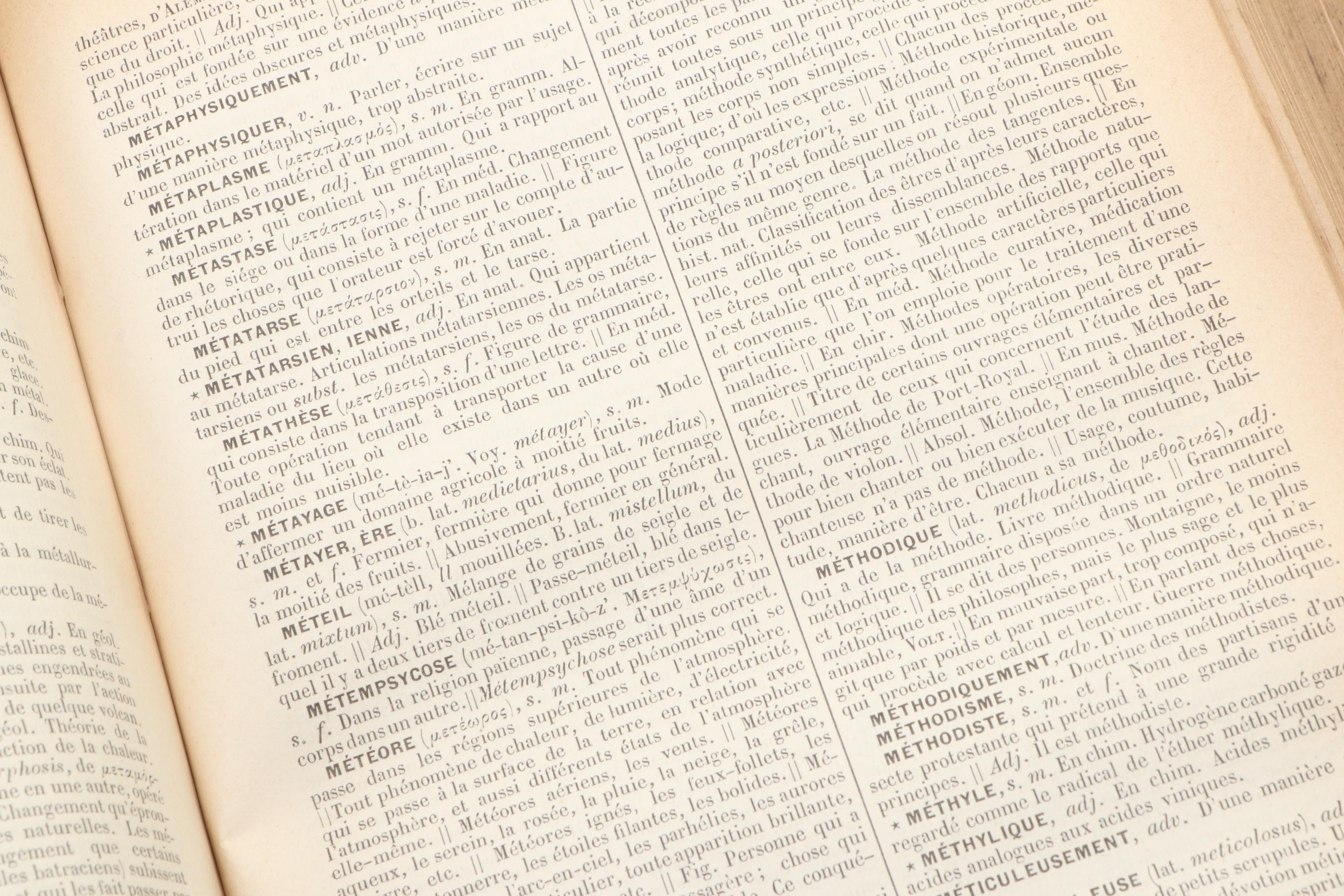 French Dictionary and French Ancien Régime Reference Books, Mid/Late 19th C.
