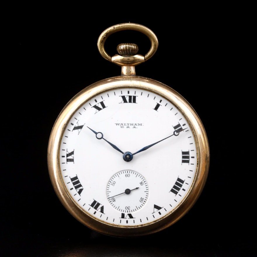 Antique 1918 Waltham Gold Filled Pocket Watch