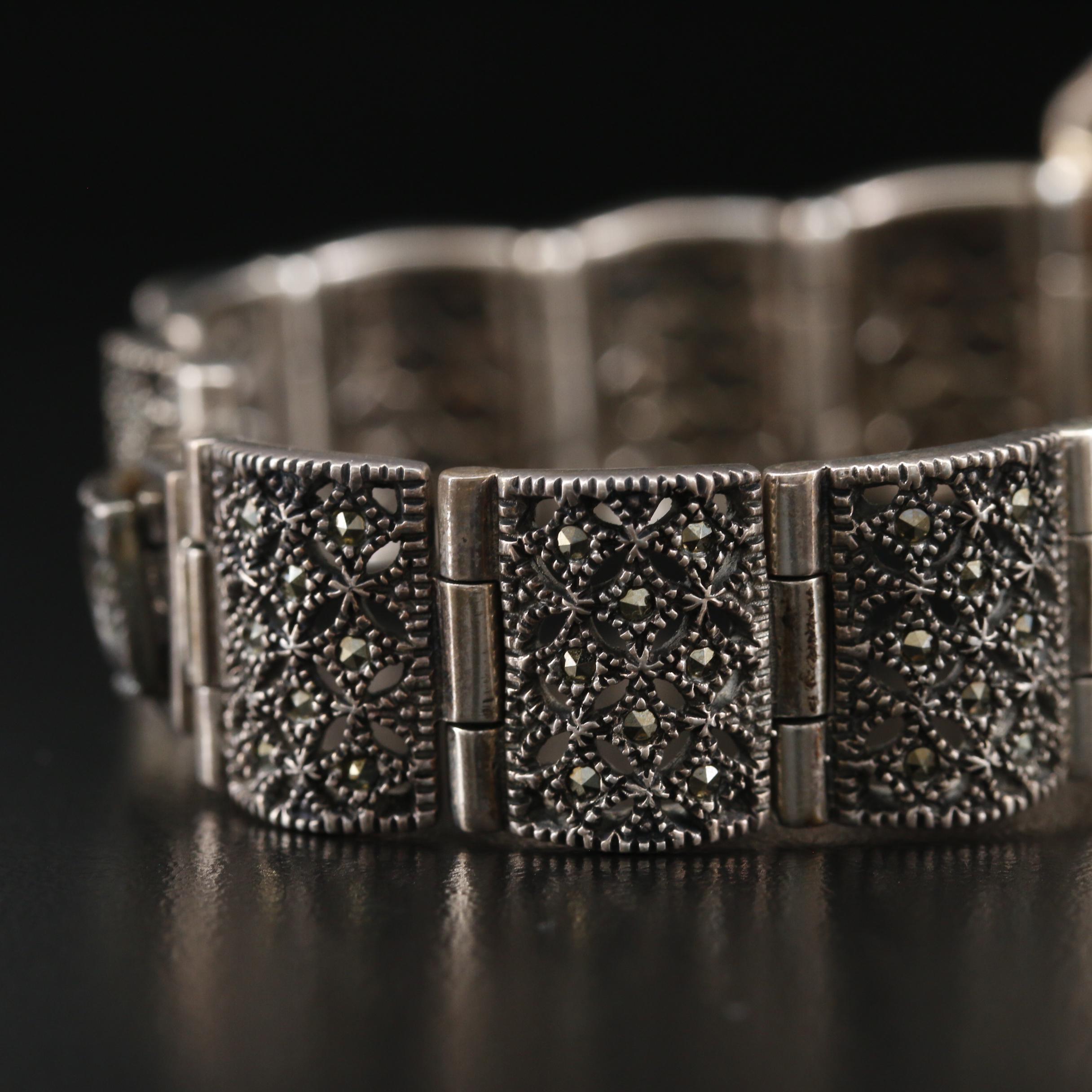 Vincent & Co. Sterling Silver and Marcasite Watch